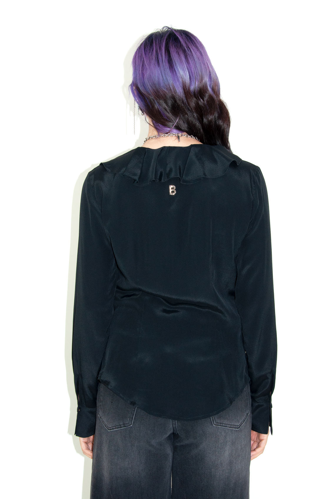 Blusa ruches nera