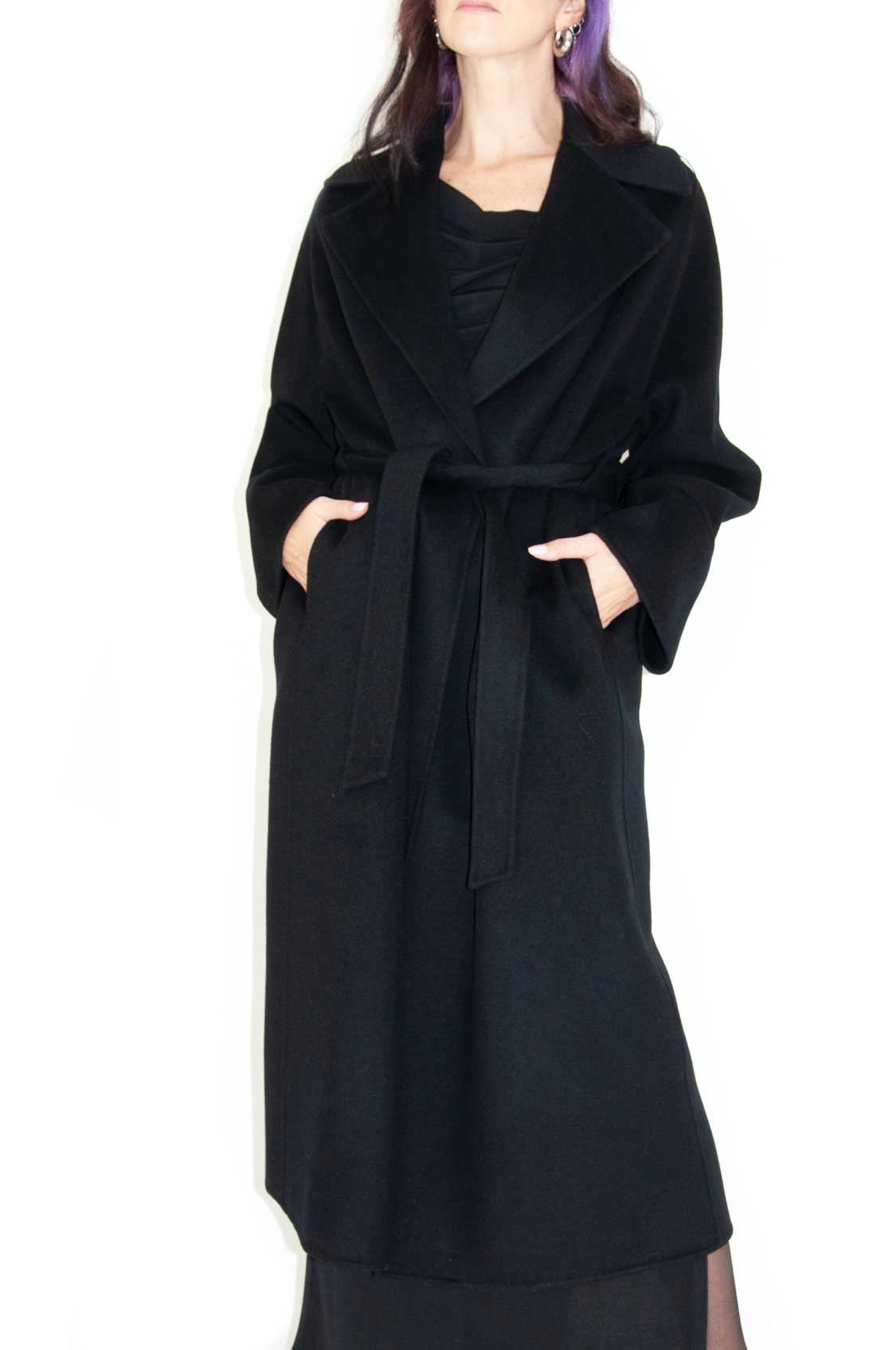 Cappotto cintura black