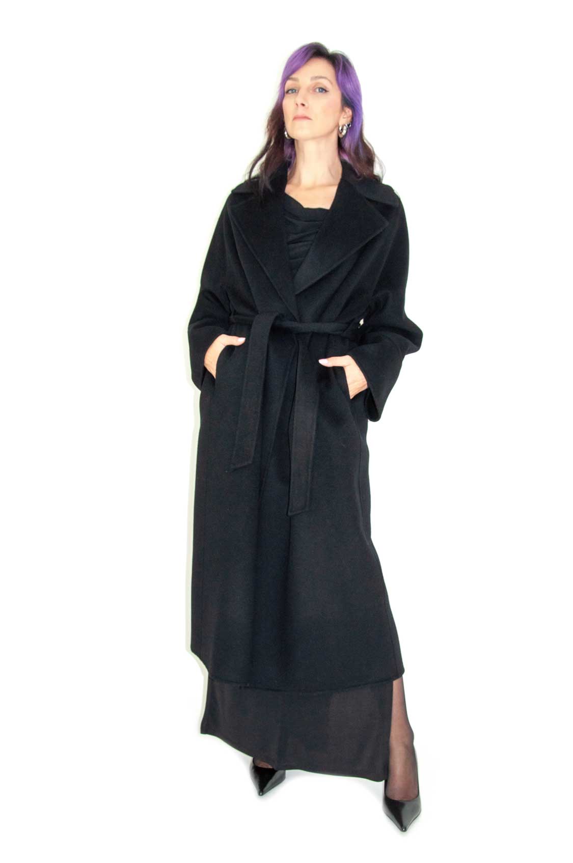 Cappotto cintura black