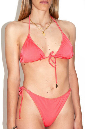 Bikini triangolo corallo