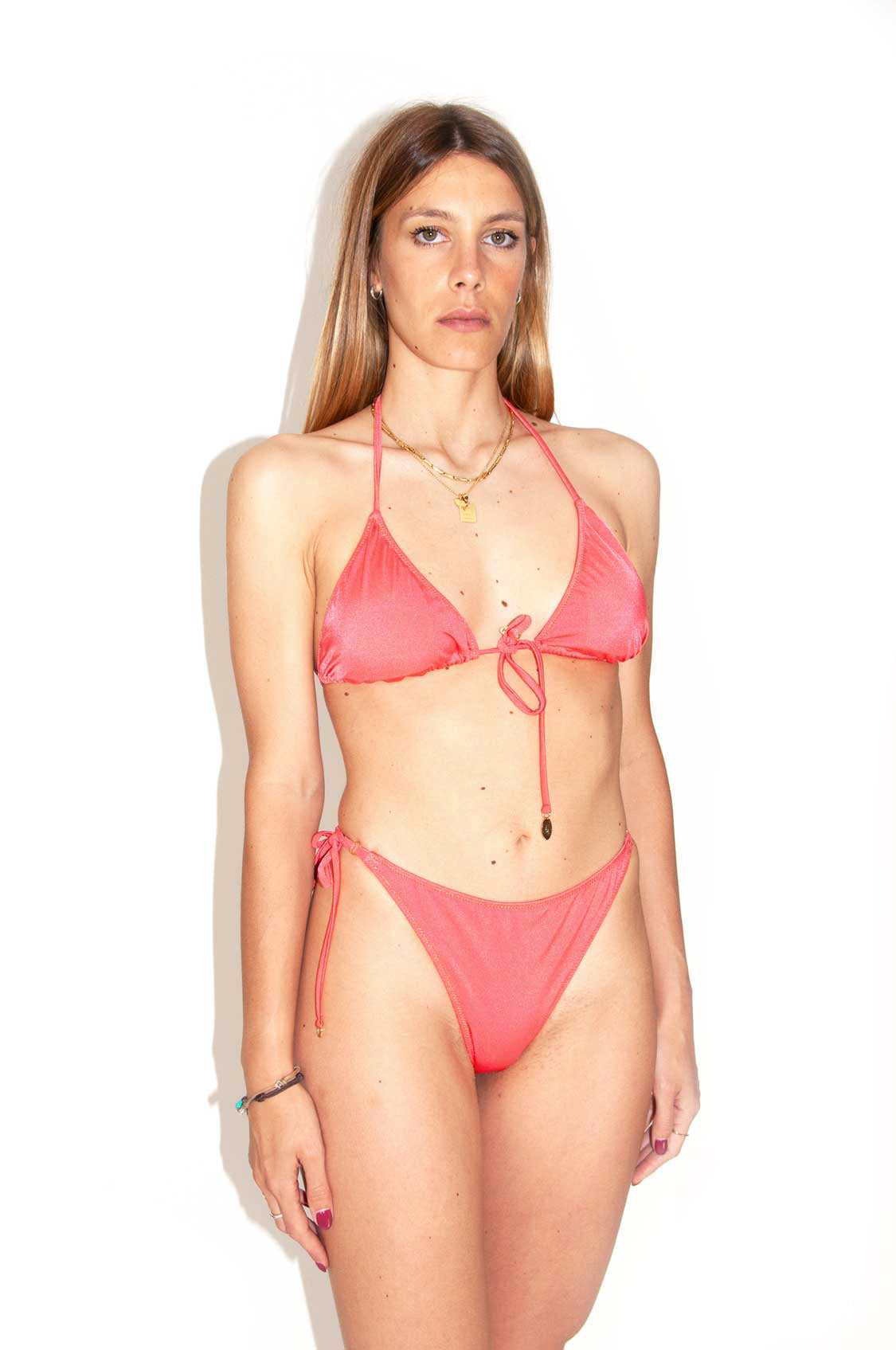 Bikini triangolo corallo