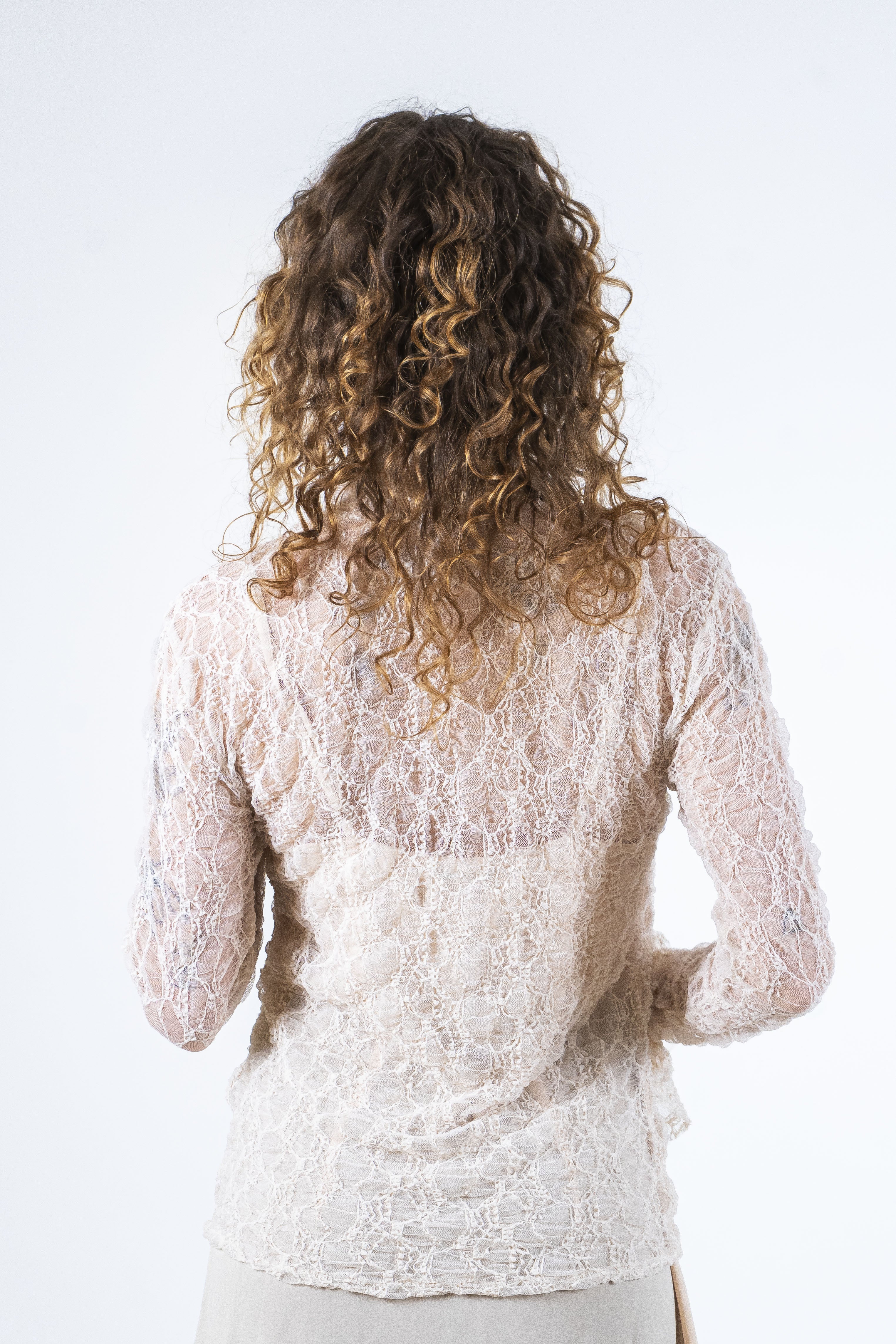 Blusa pizzo champagne