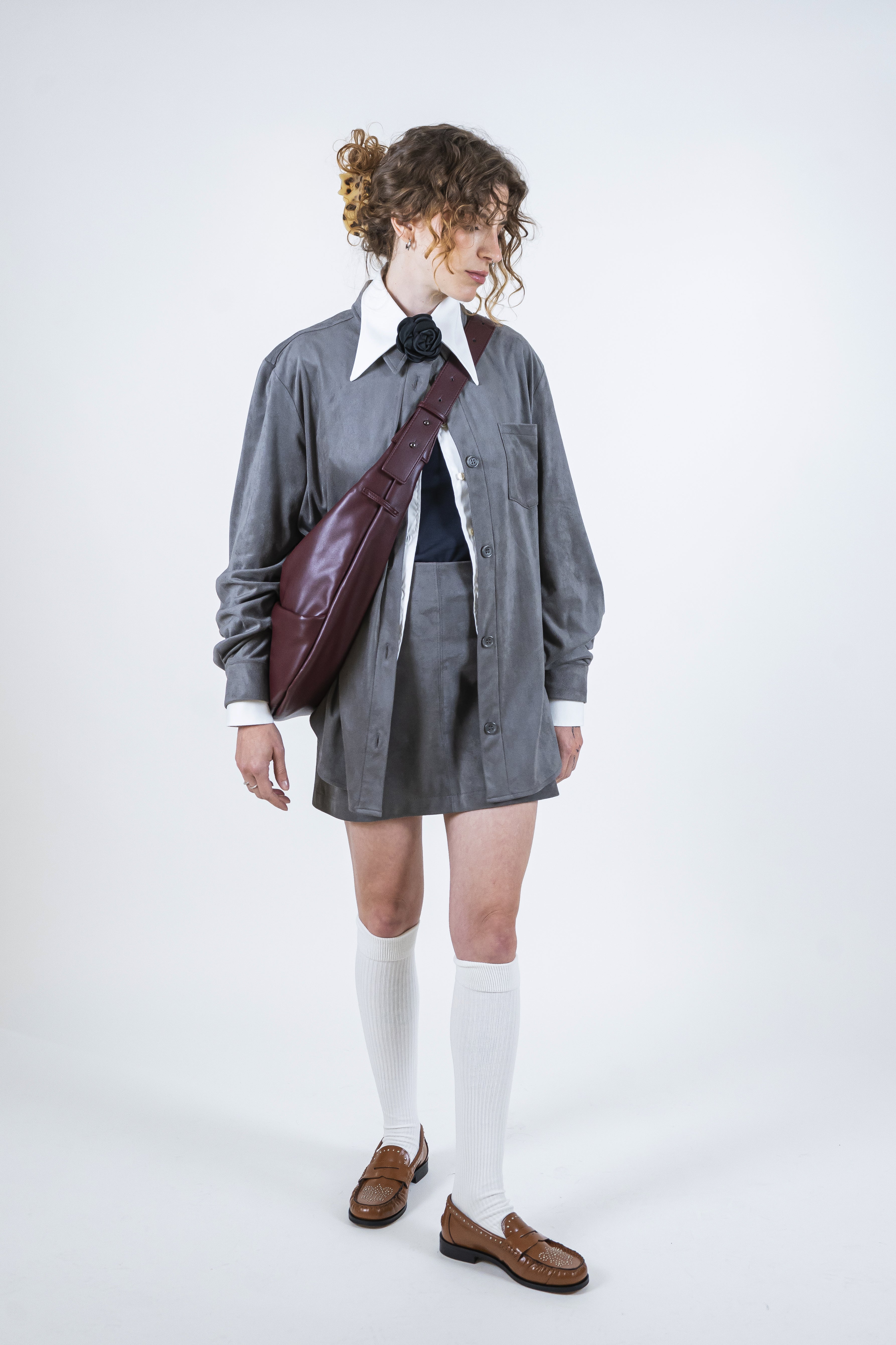 Camicia ecosuede antracite