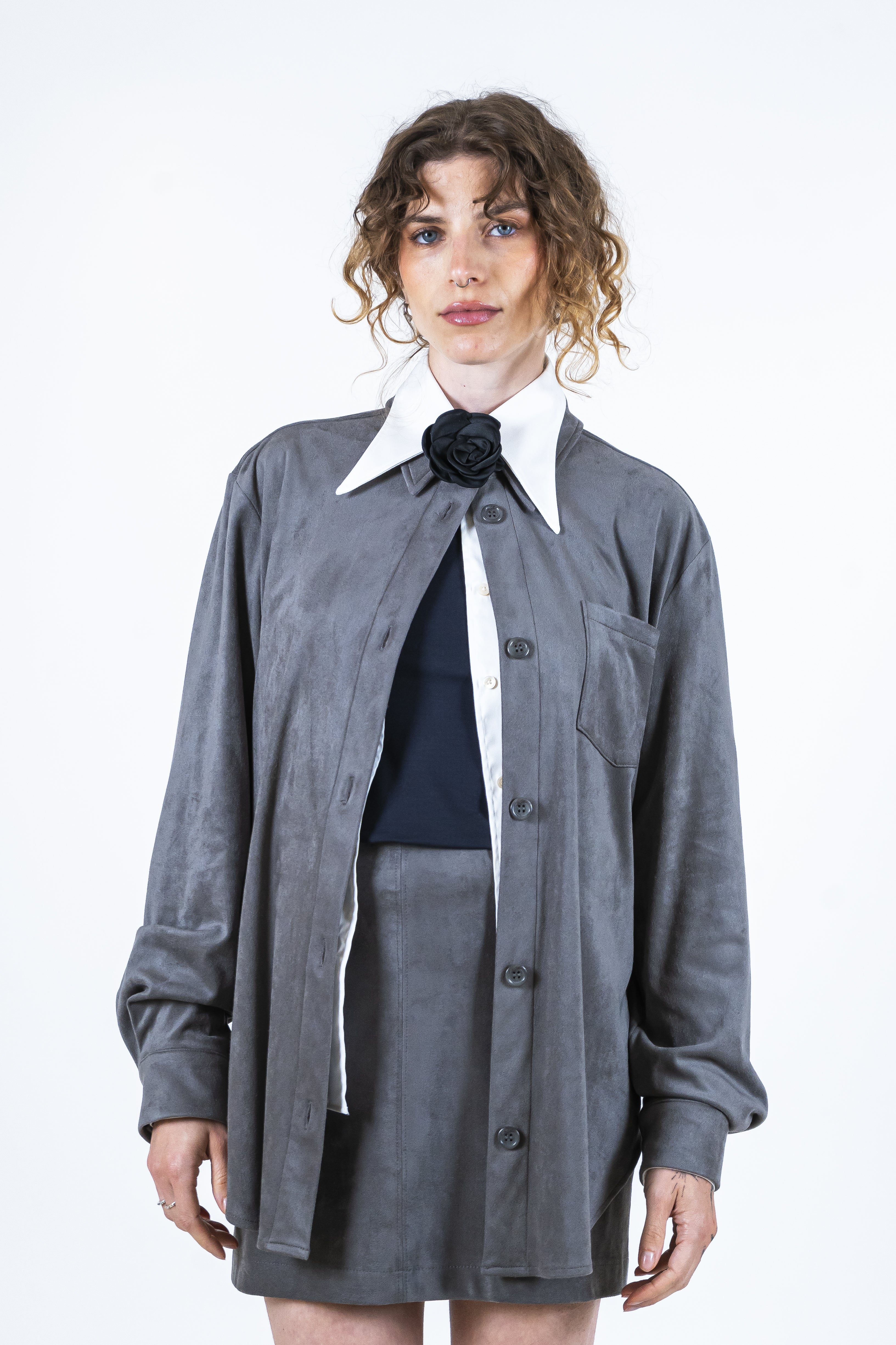 Camicia ecosuede antracite