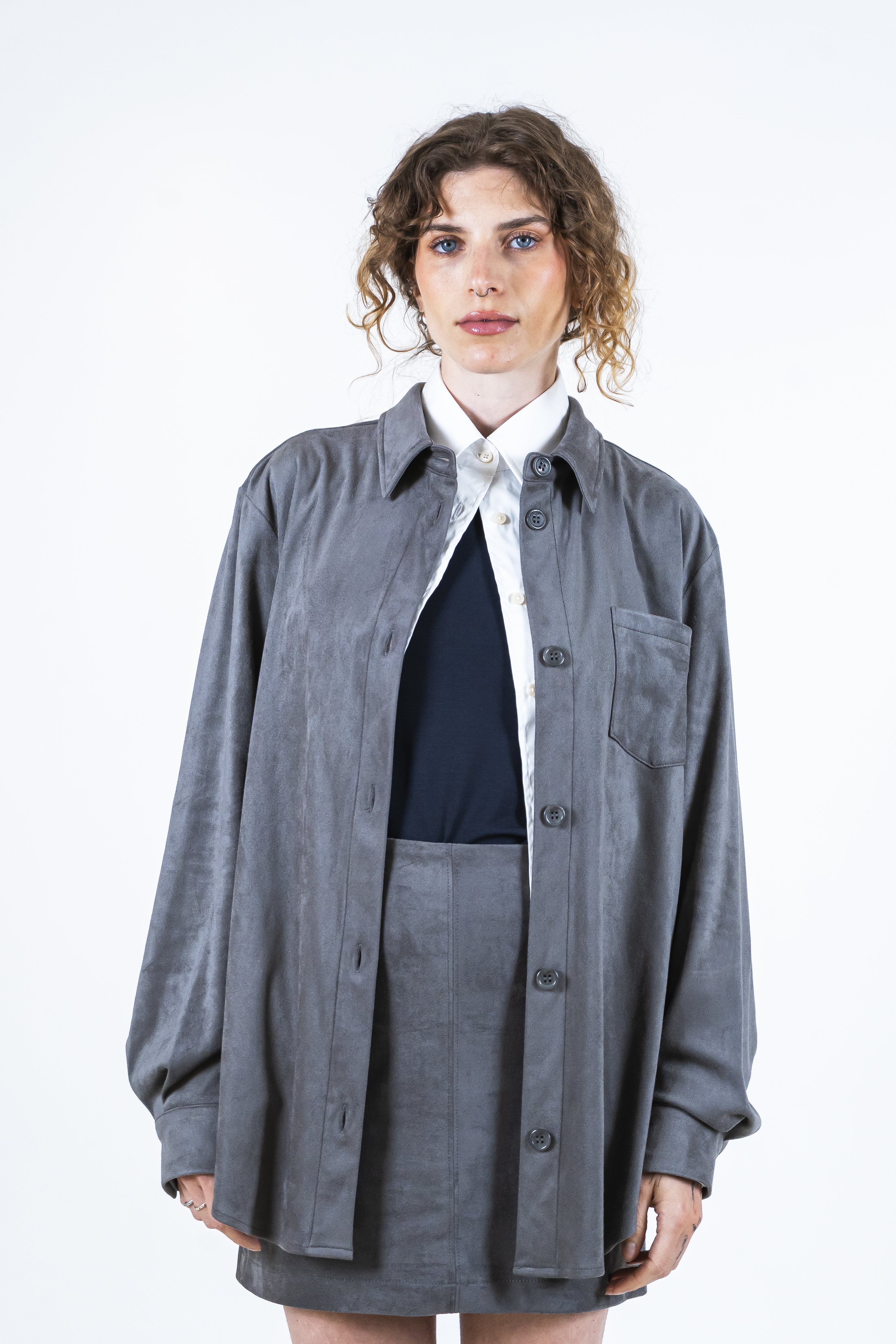 Camicia ecosuede antracite