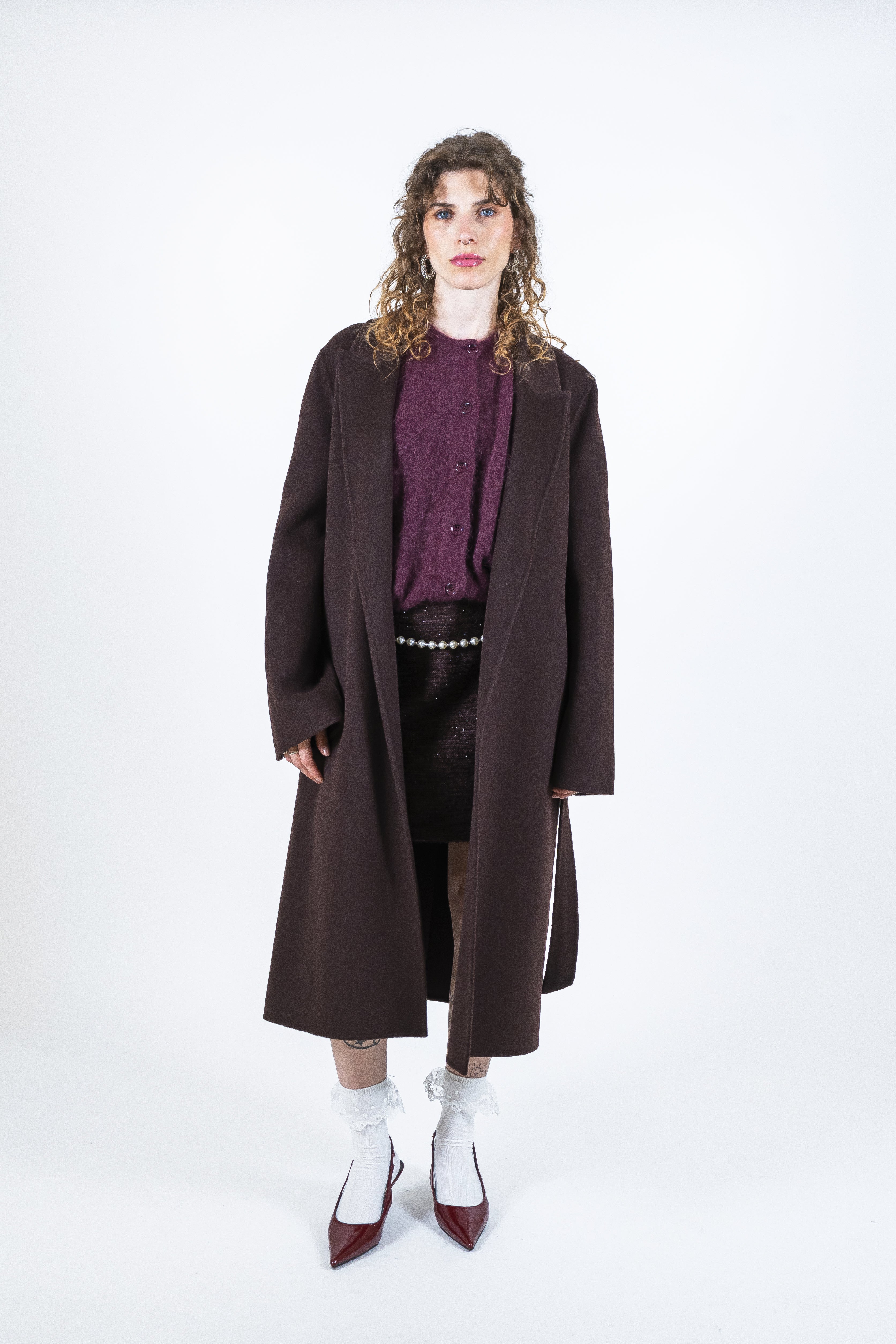 Cappotto midi fondente