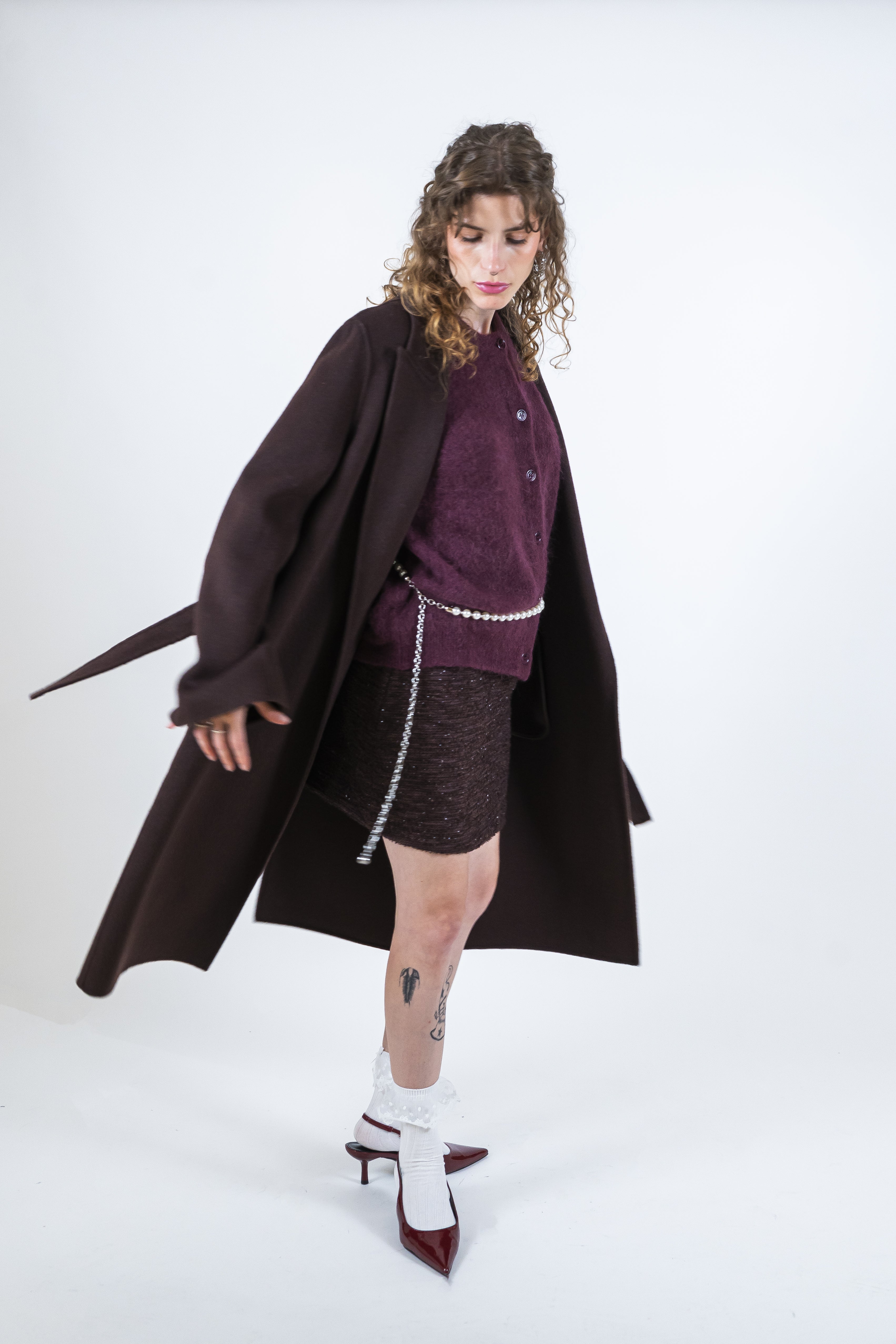 Gonna bouclé fondente