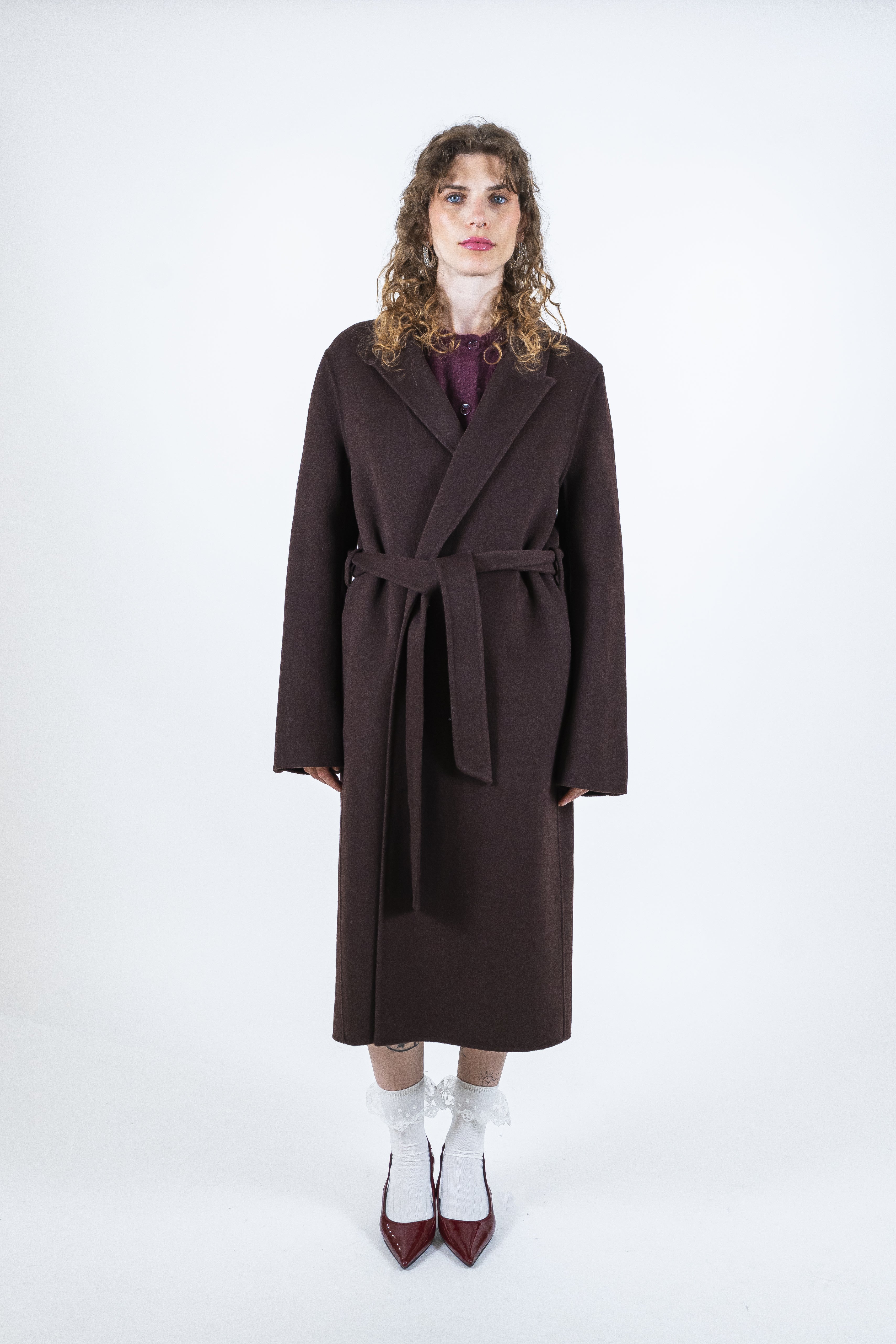 Cappotto midi fondente
