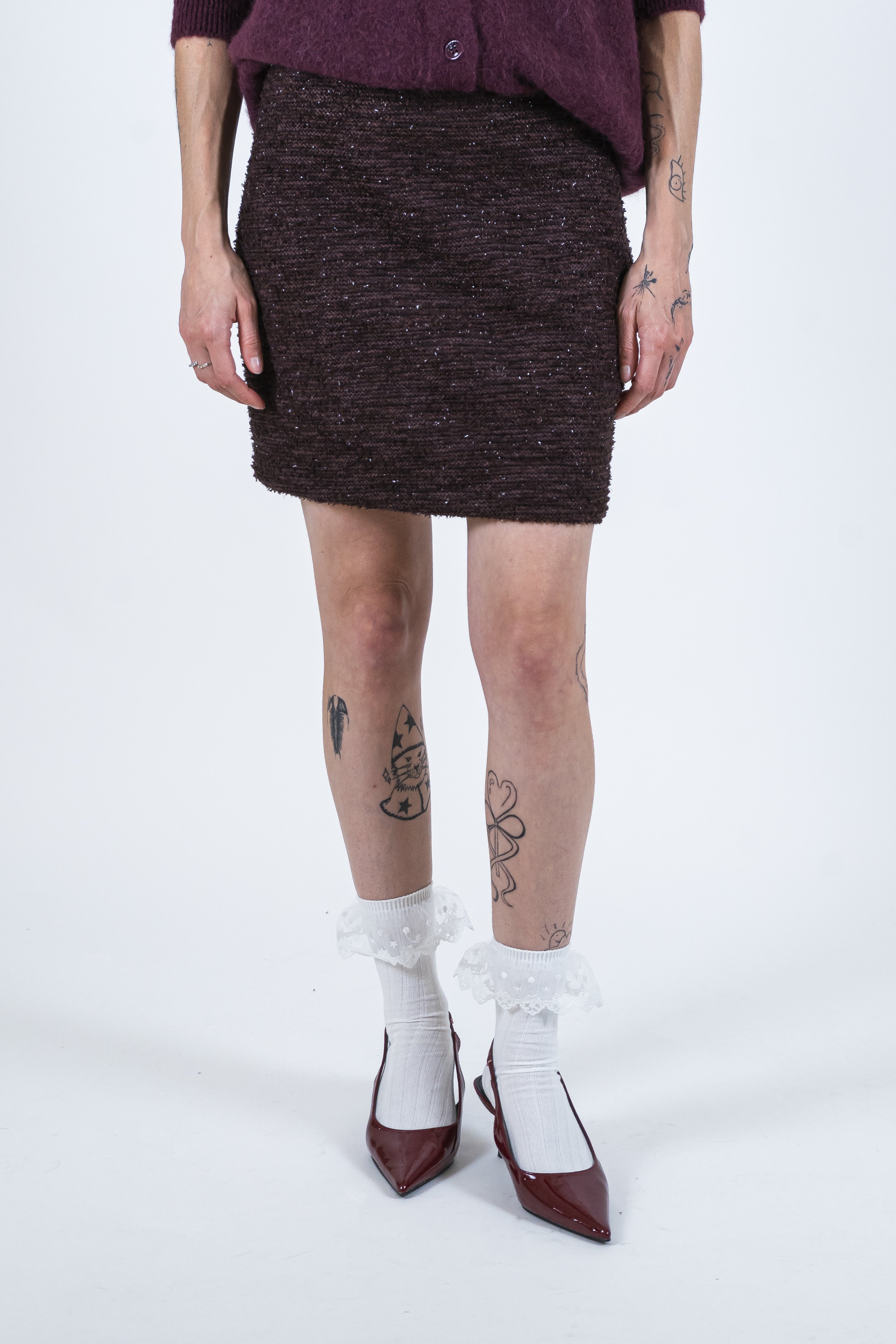 Gonna bouclé fondente