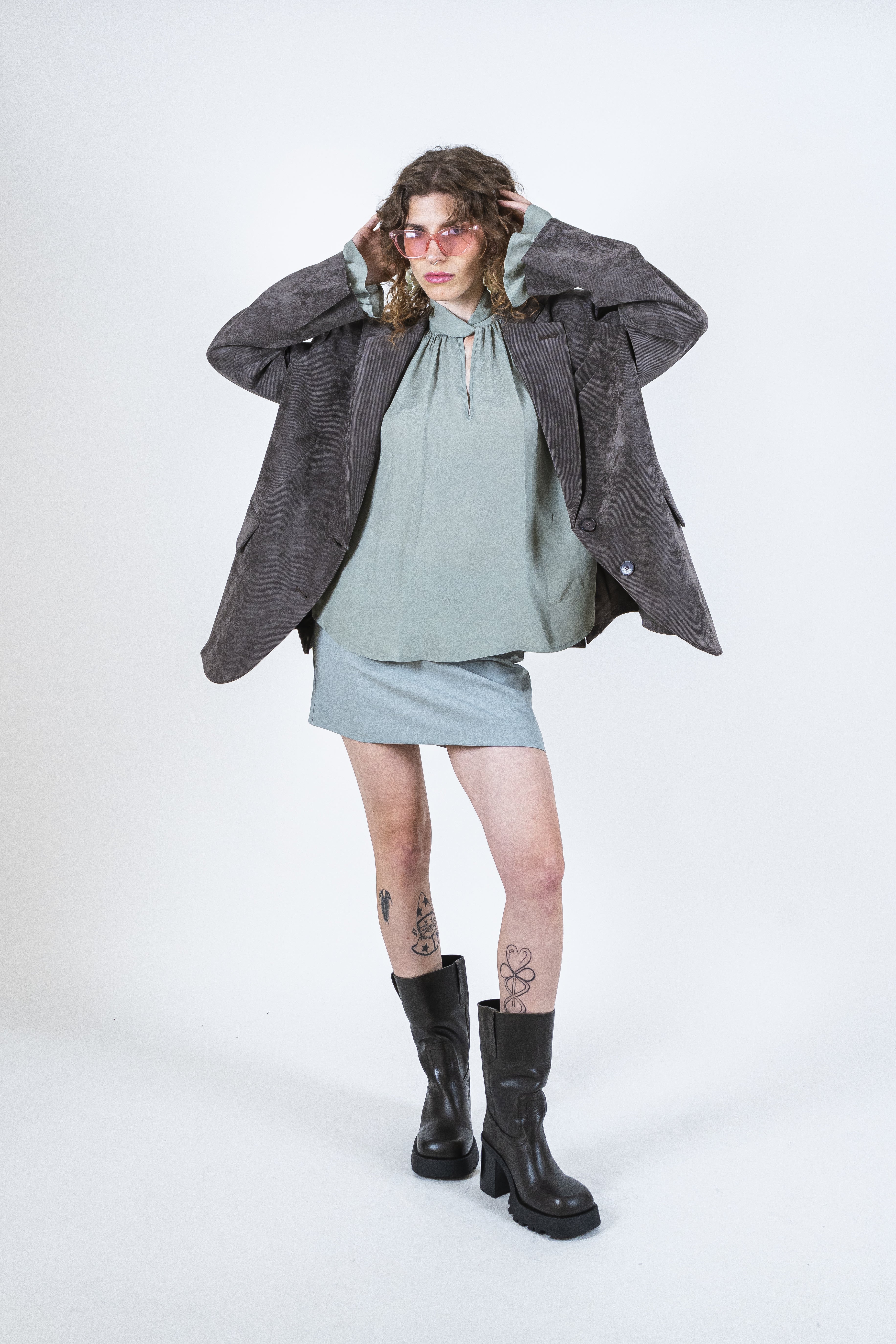 Camicia georgette salvia