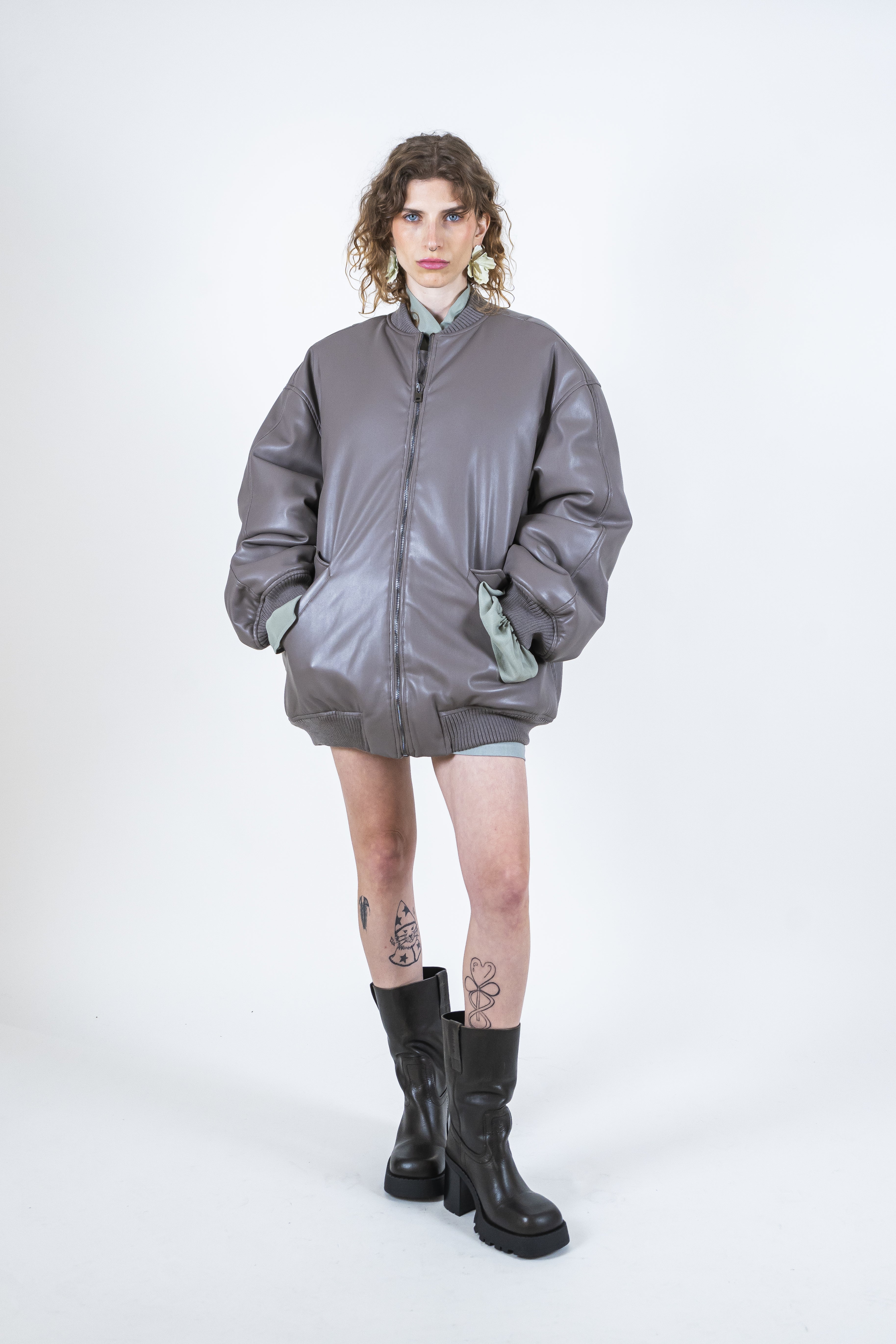 Bomber ecopelle fango