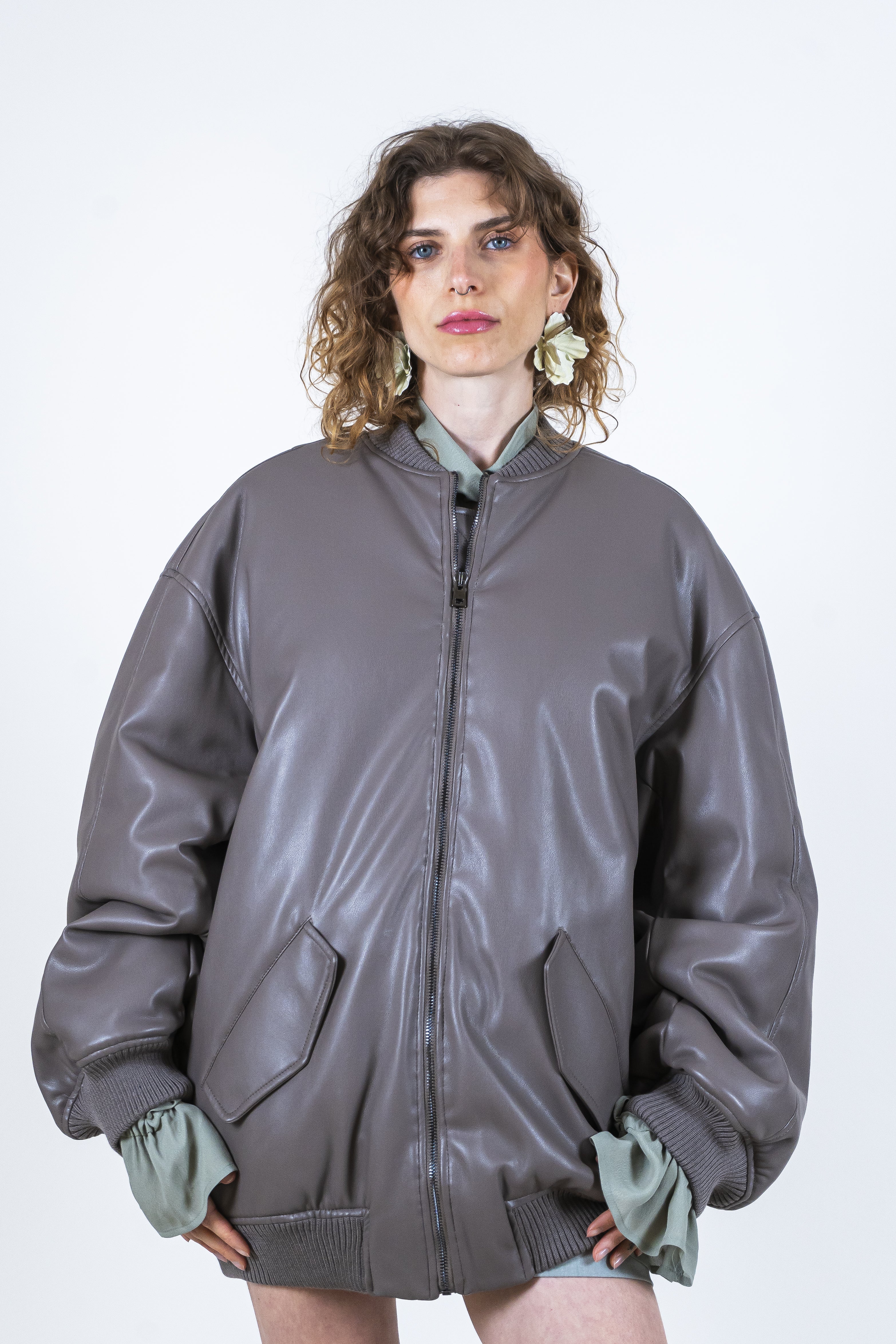 Bomber ecopelle fango