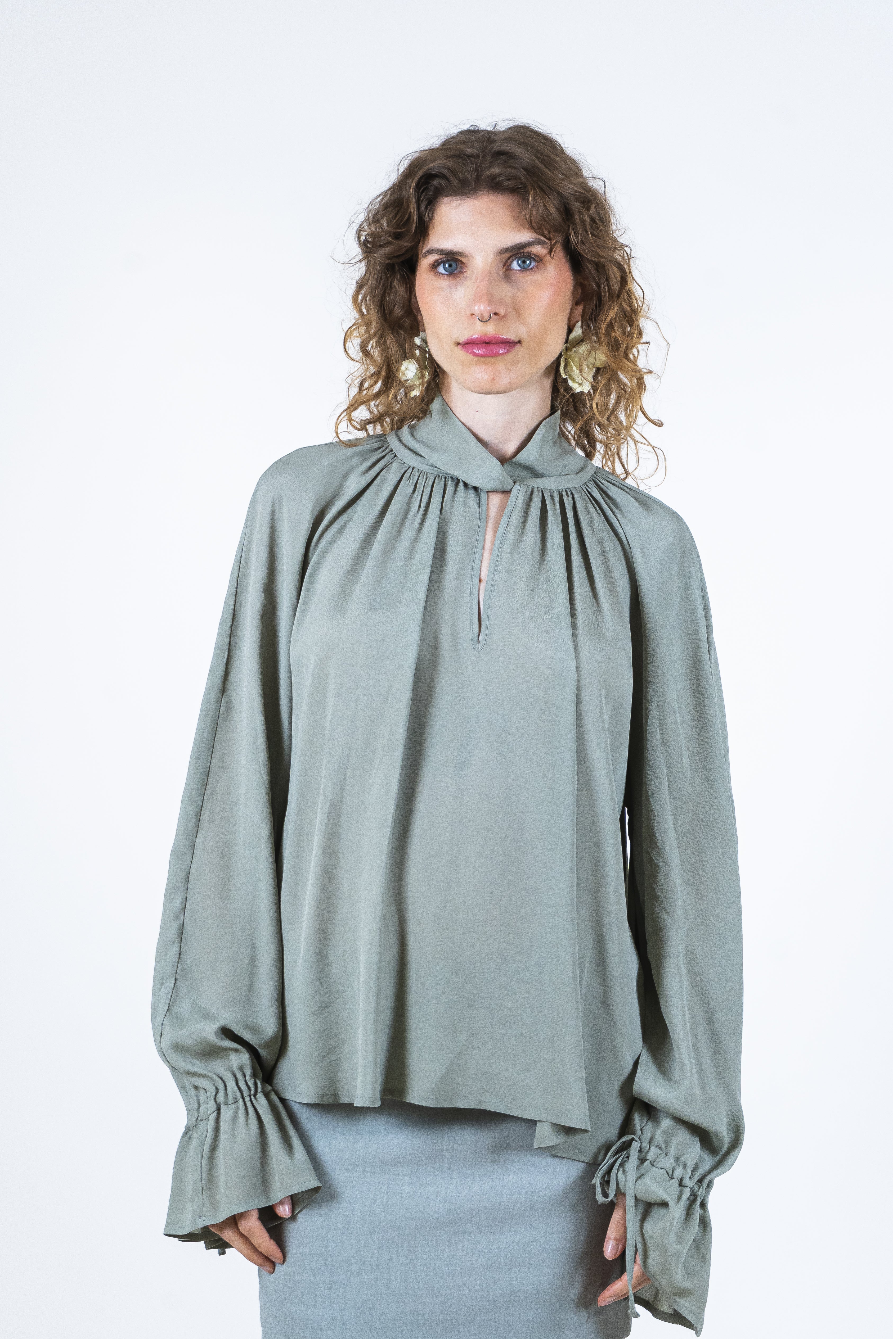 Camicia georgette salvia