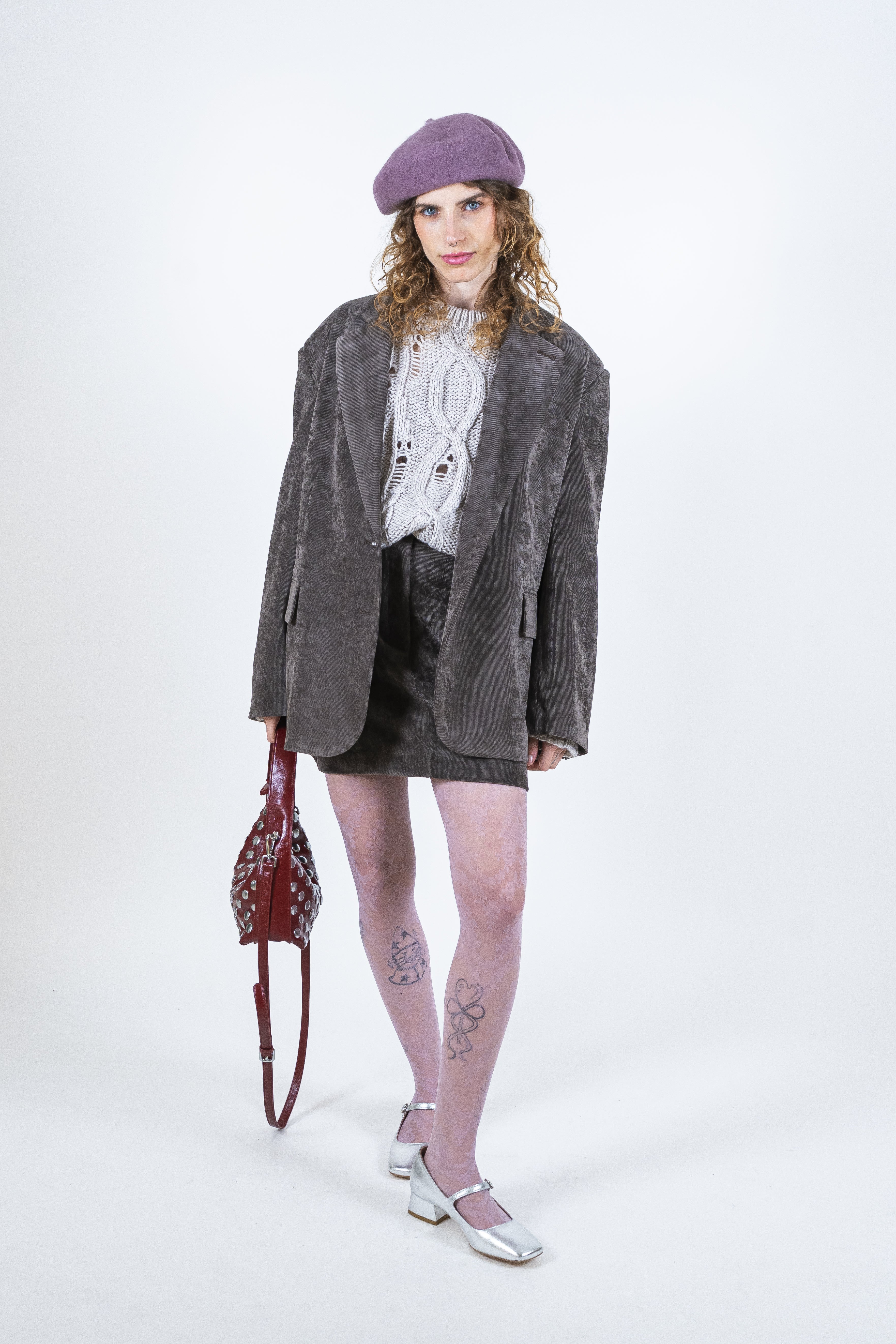 Gonna velluto fondente