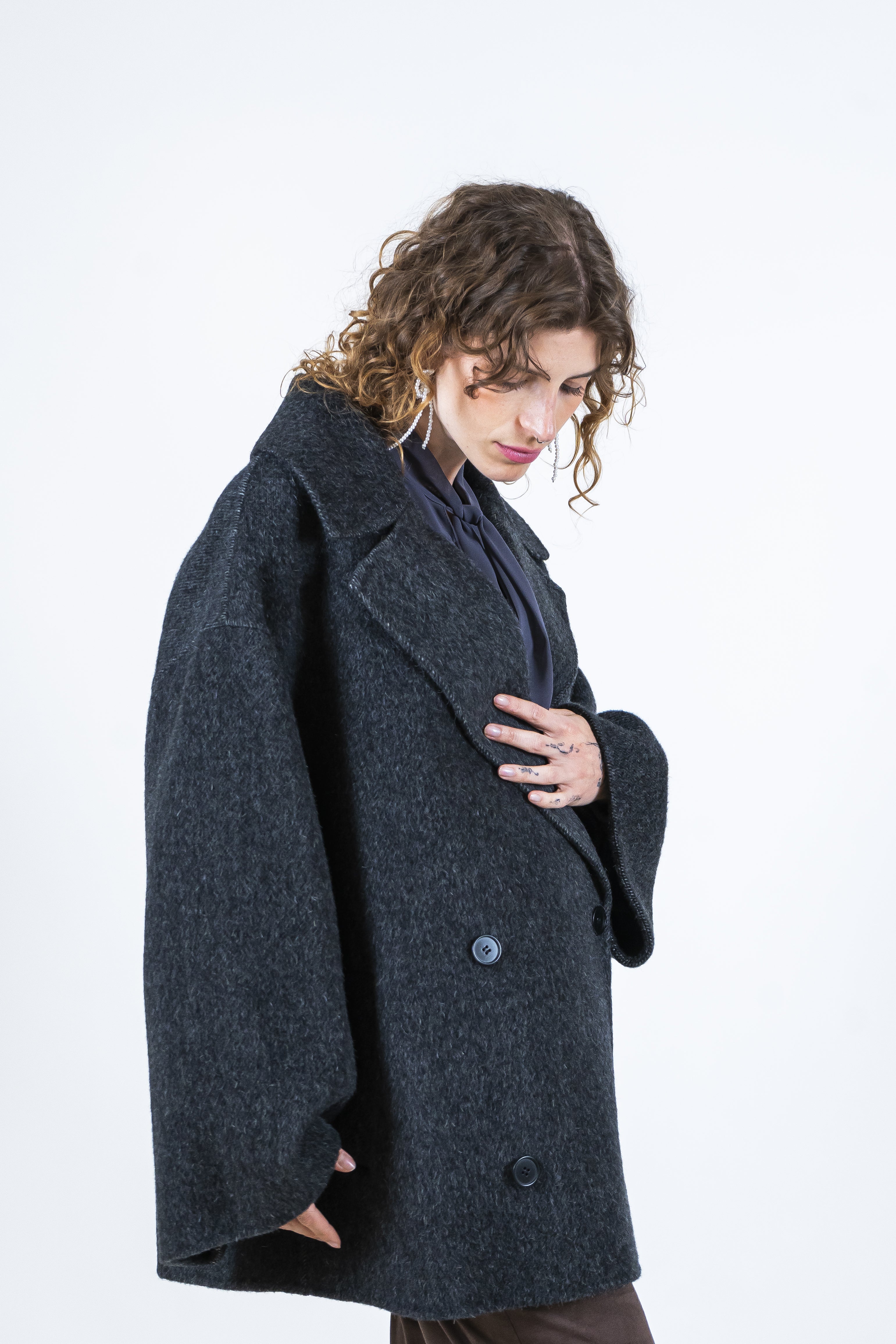 Cappotto corto spinato