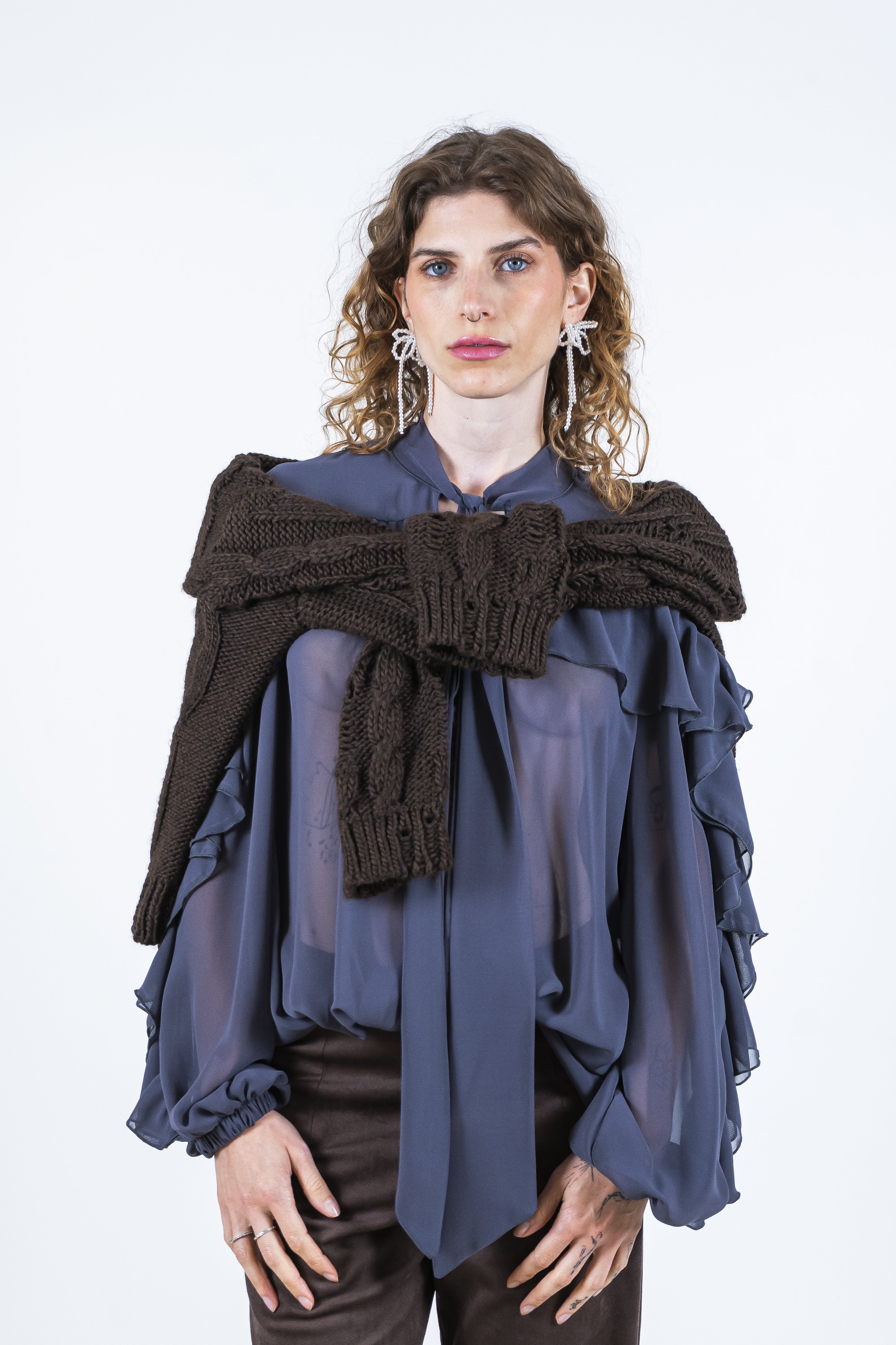 Camicia chiffon asfalto