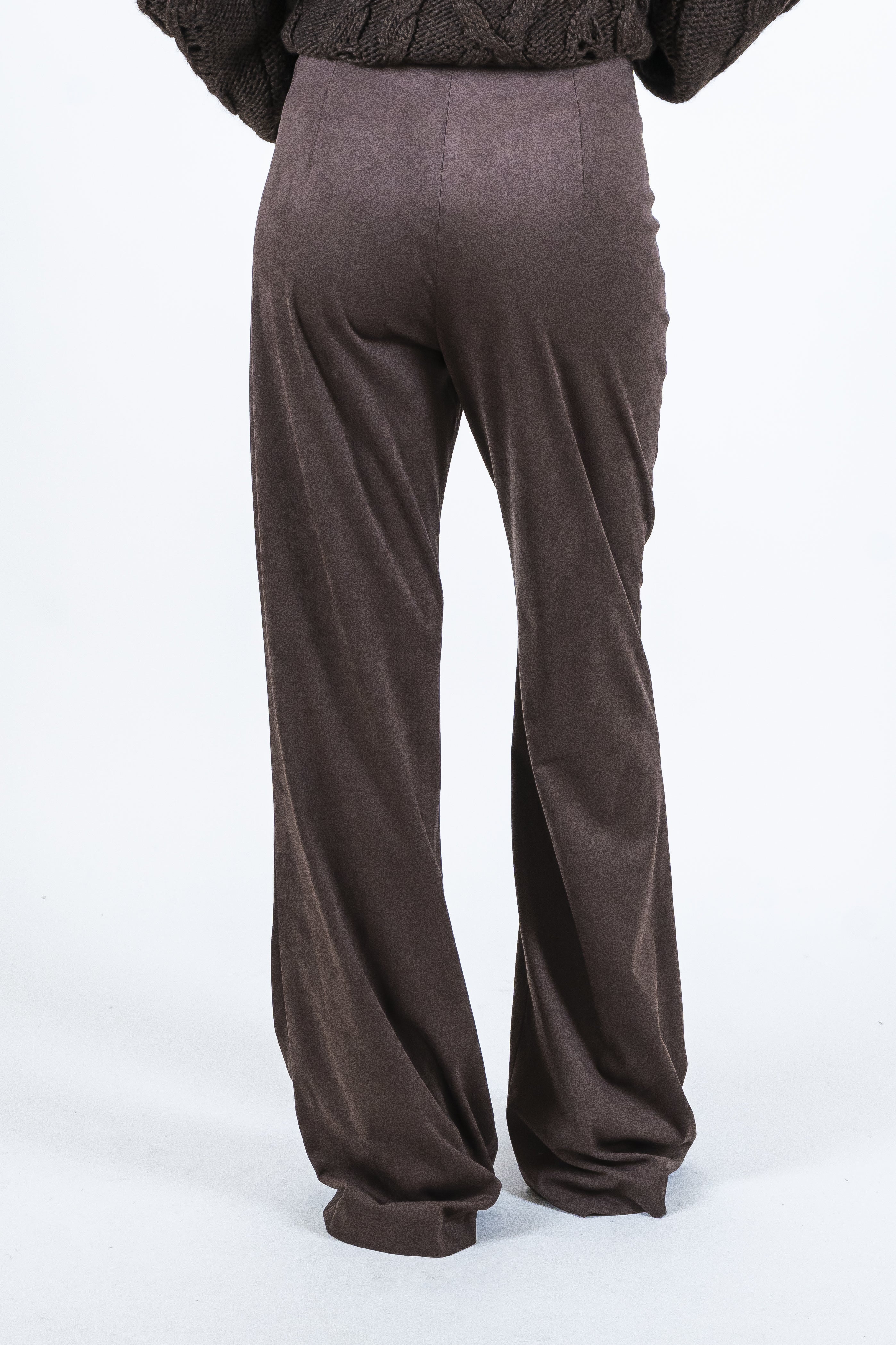 Pantalone ecosuede fondente