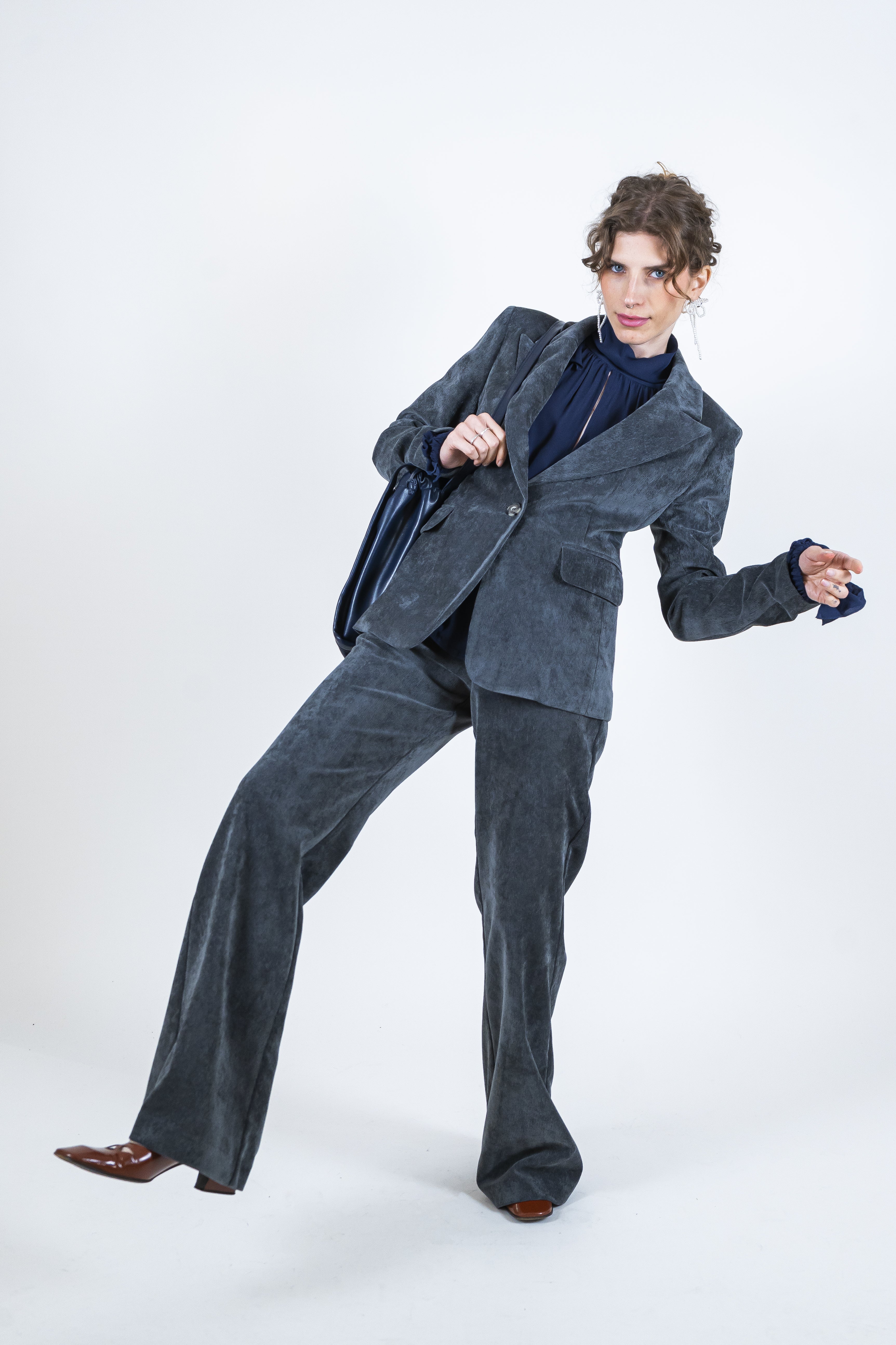 Giacca velluto asfalto