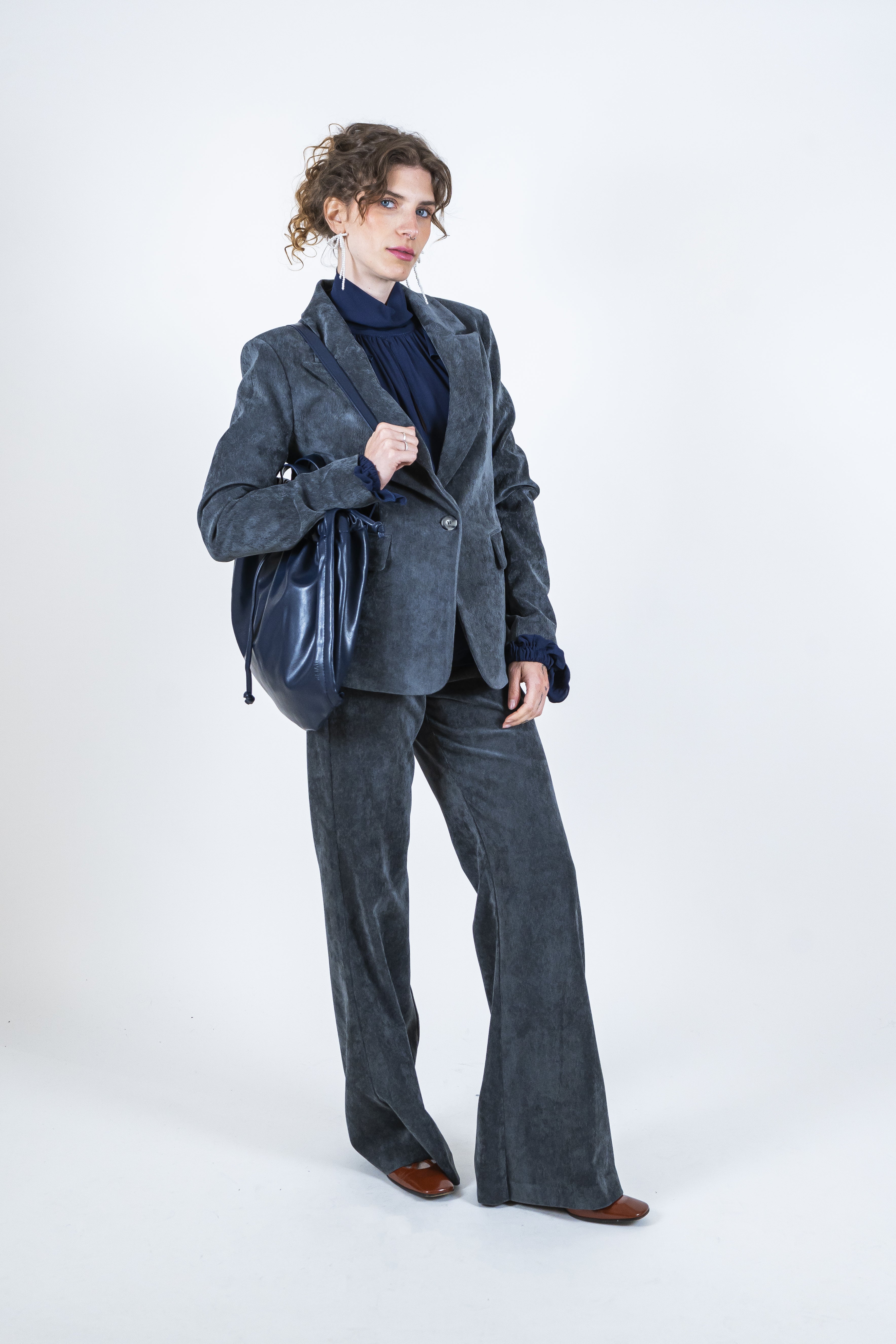 Giacca velluto asfalto