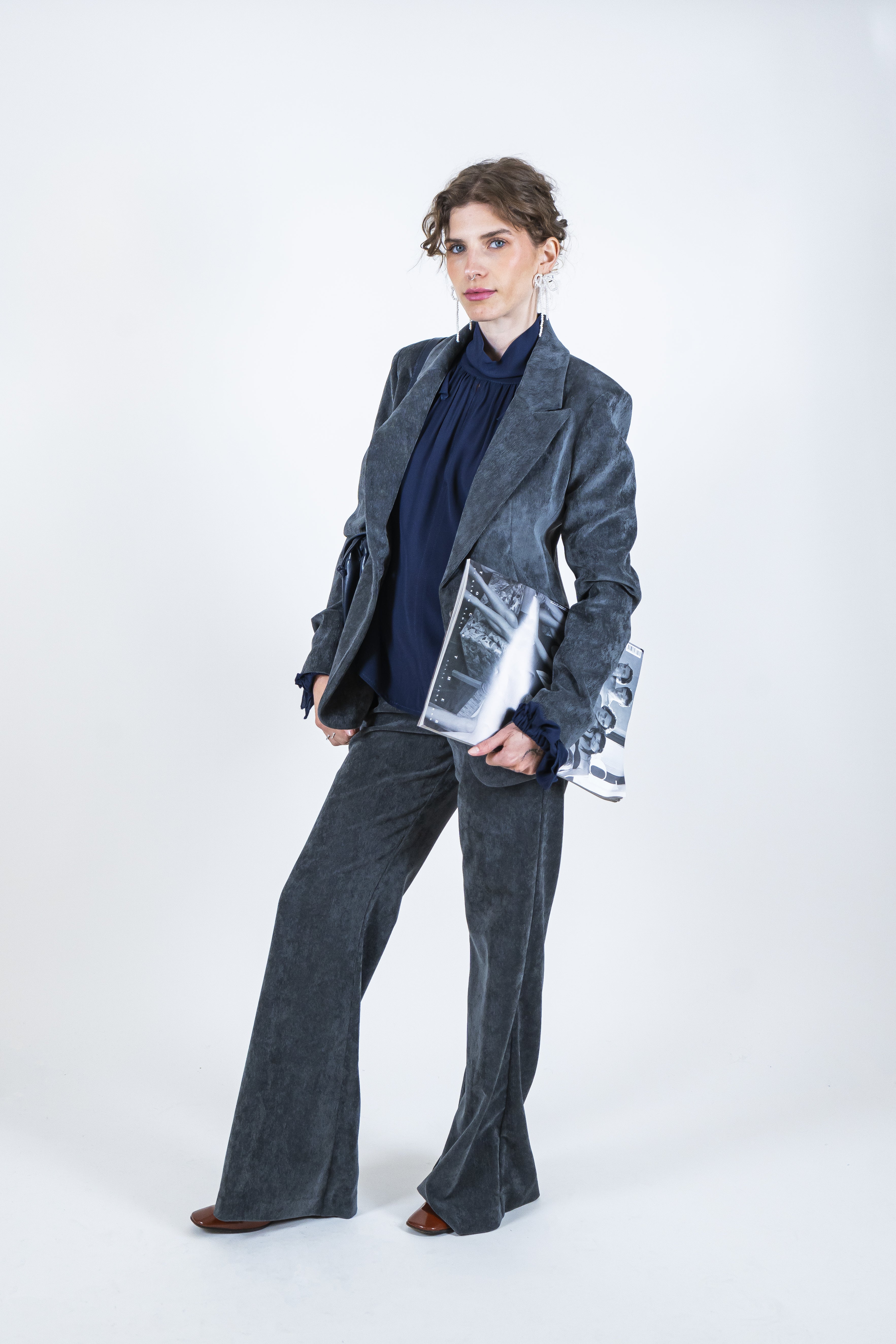 Giacca velluto asfalto