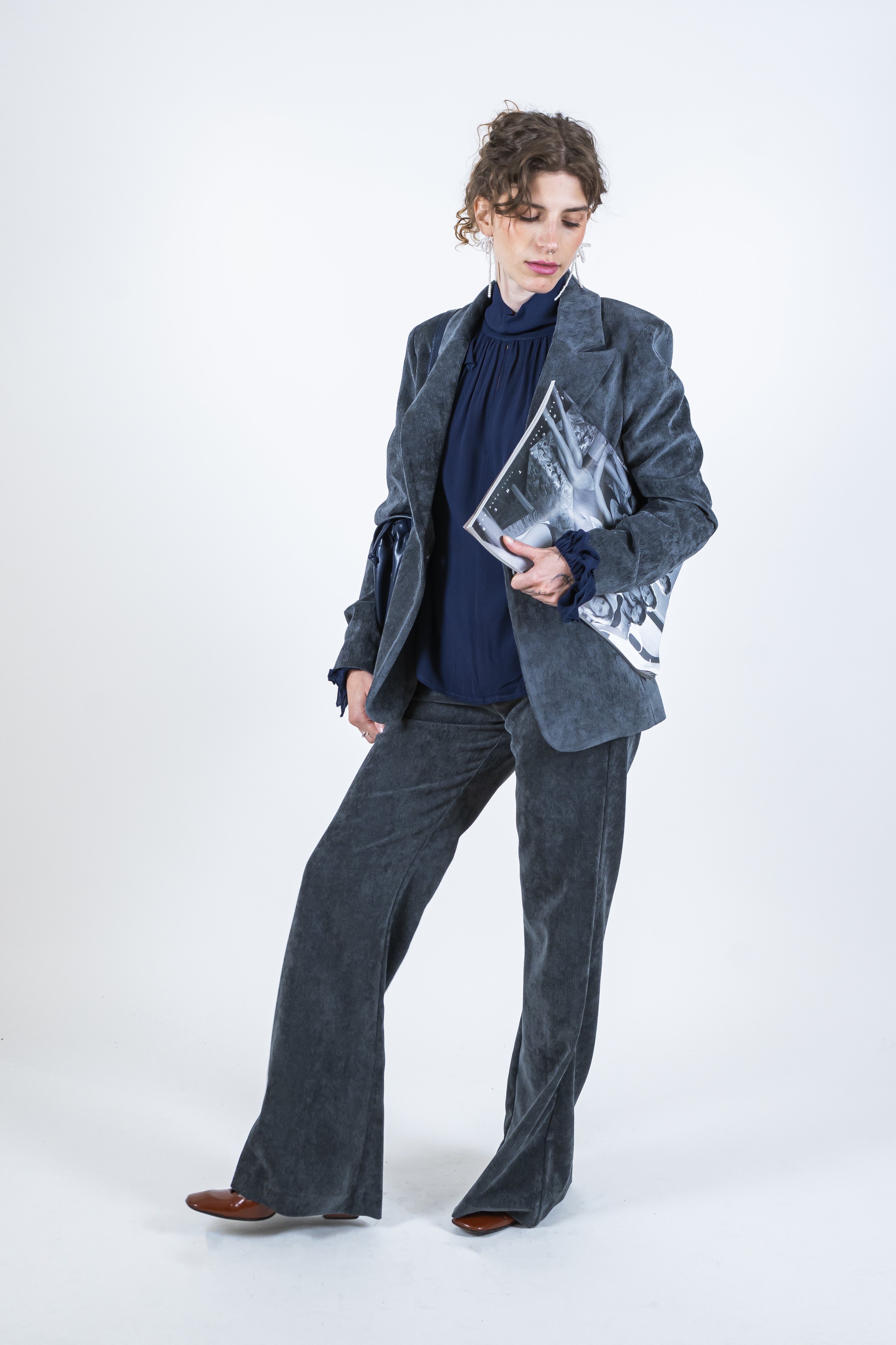 Pantalone velluto asfalto