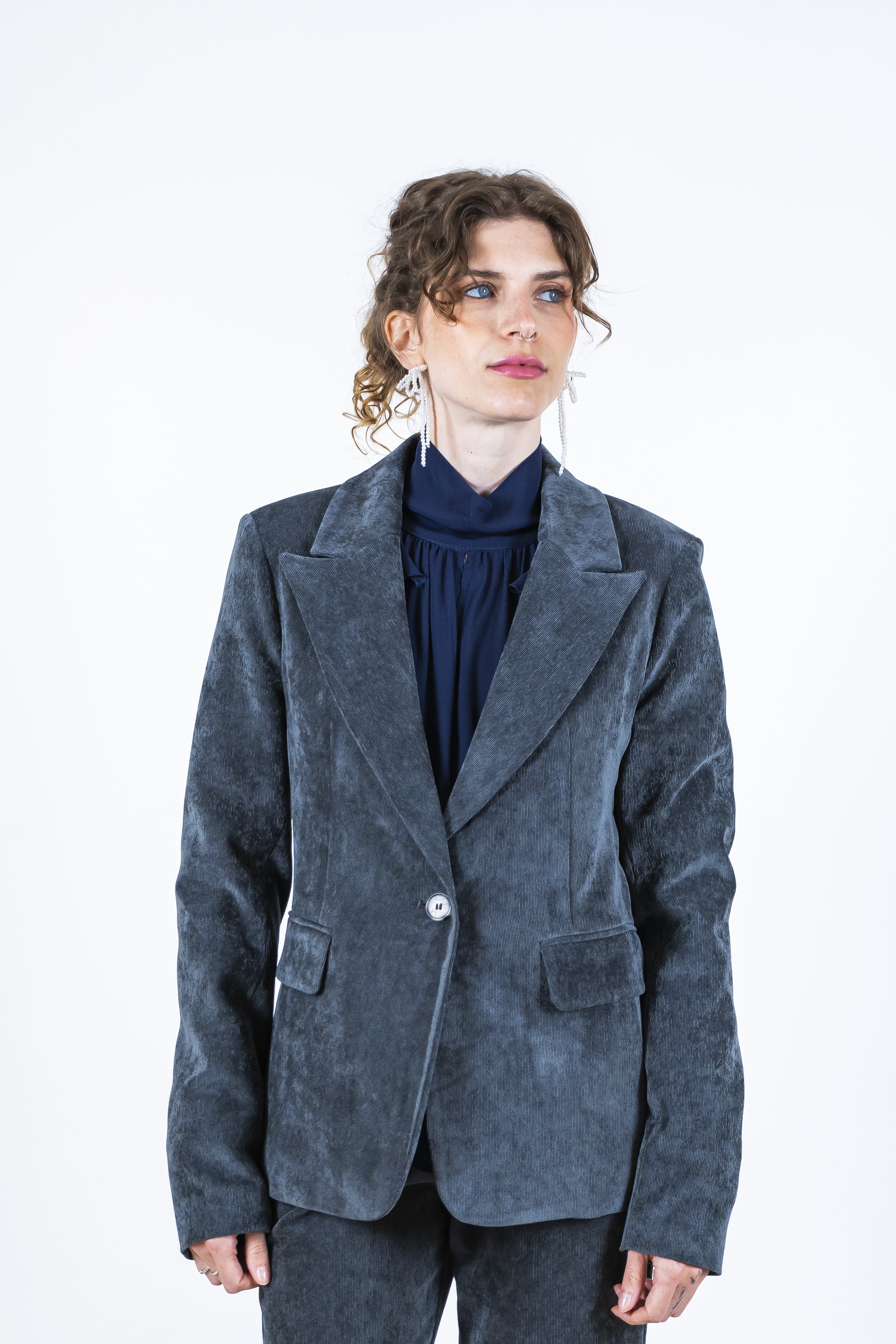 Giacca velluto asfalto