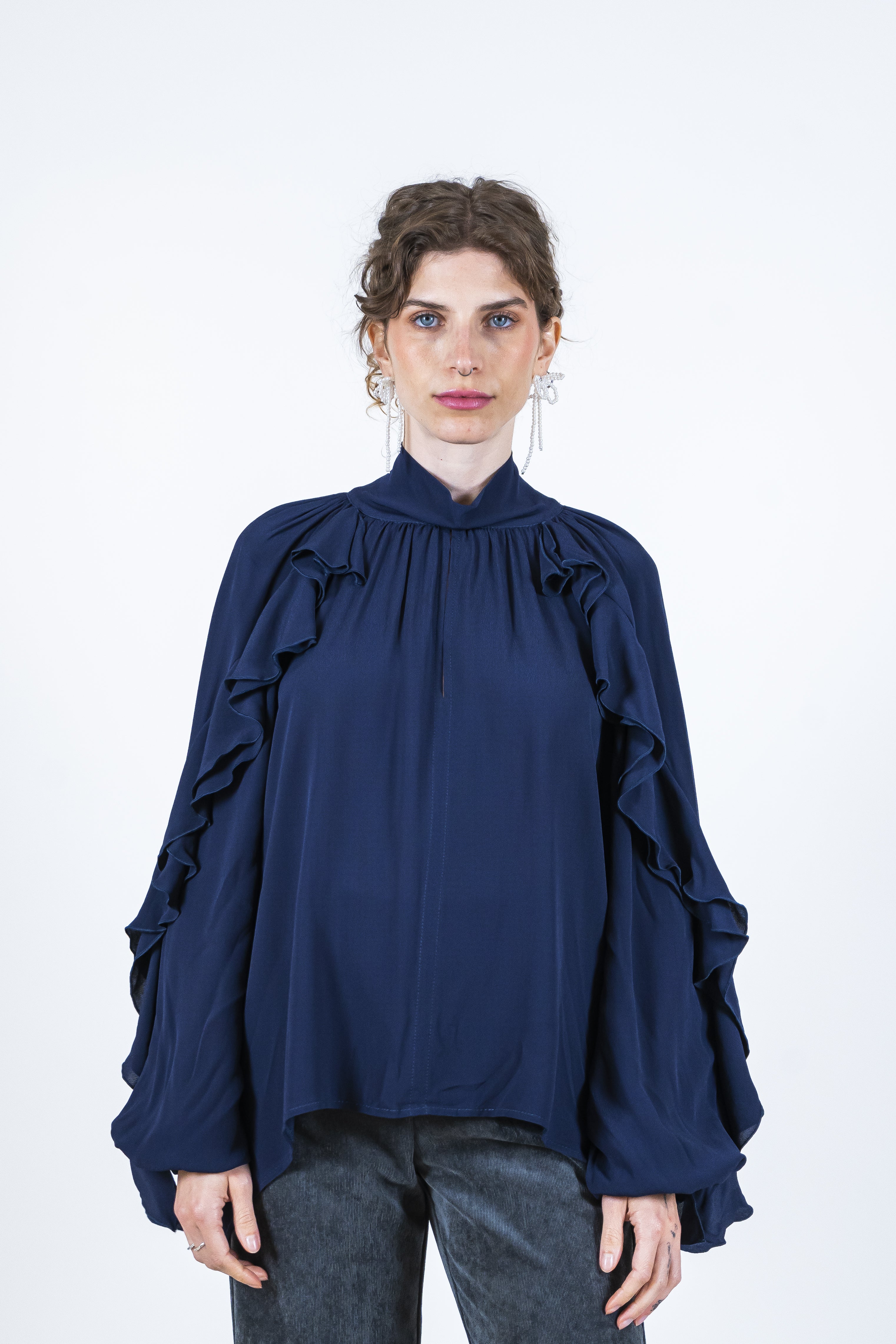 Camicia georgette blu