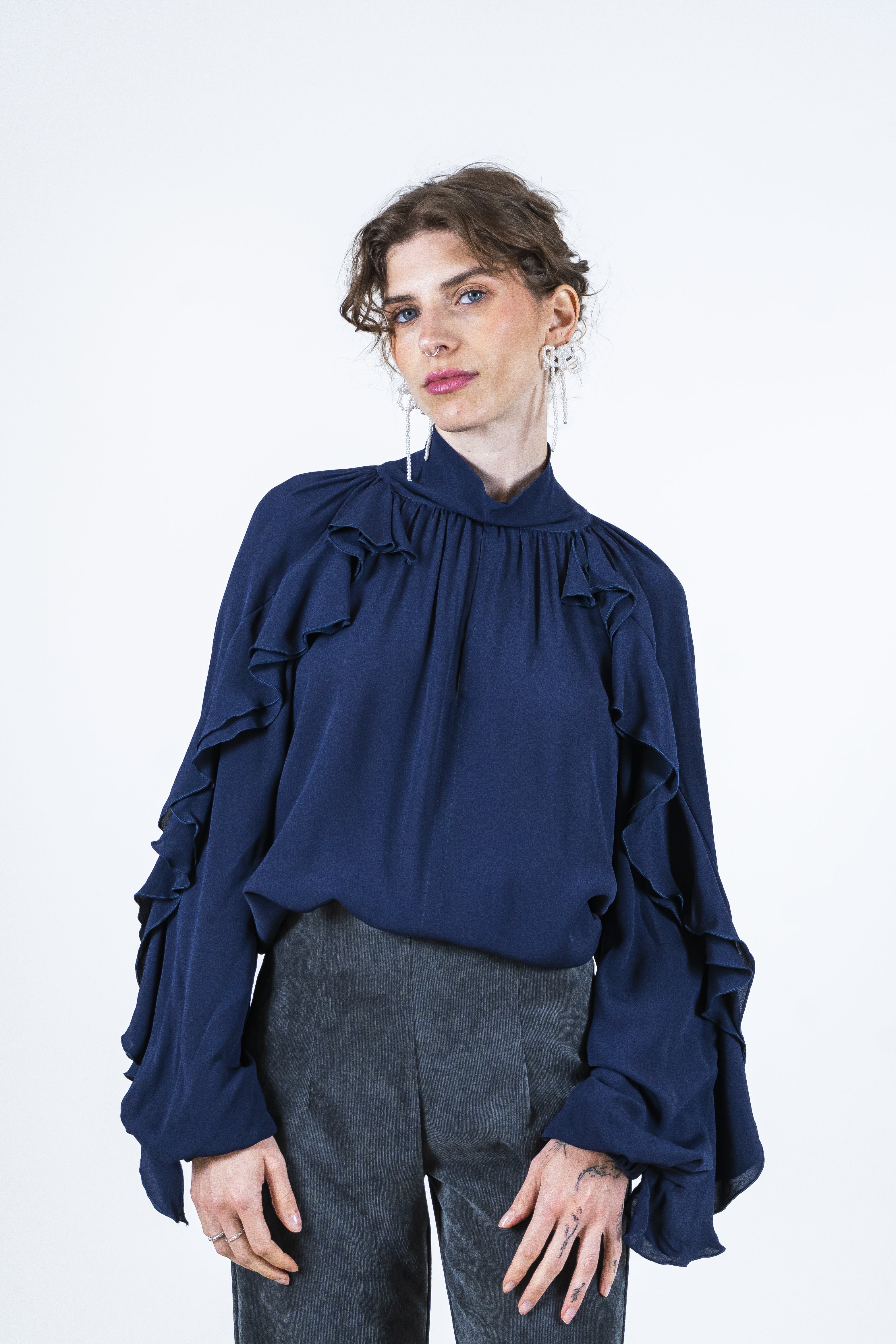 Camicia georgette blu