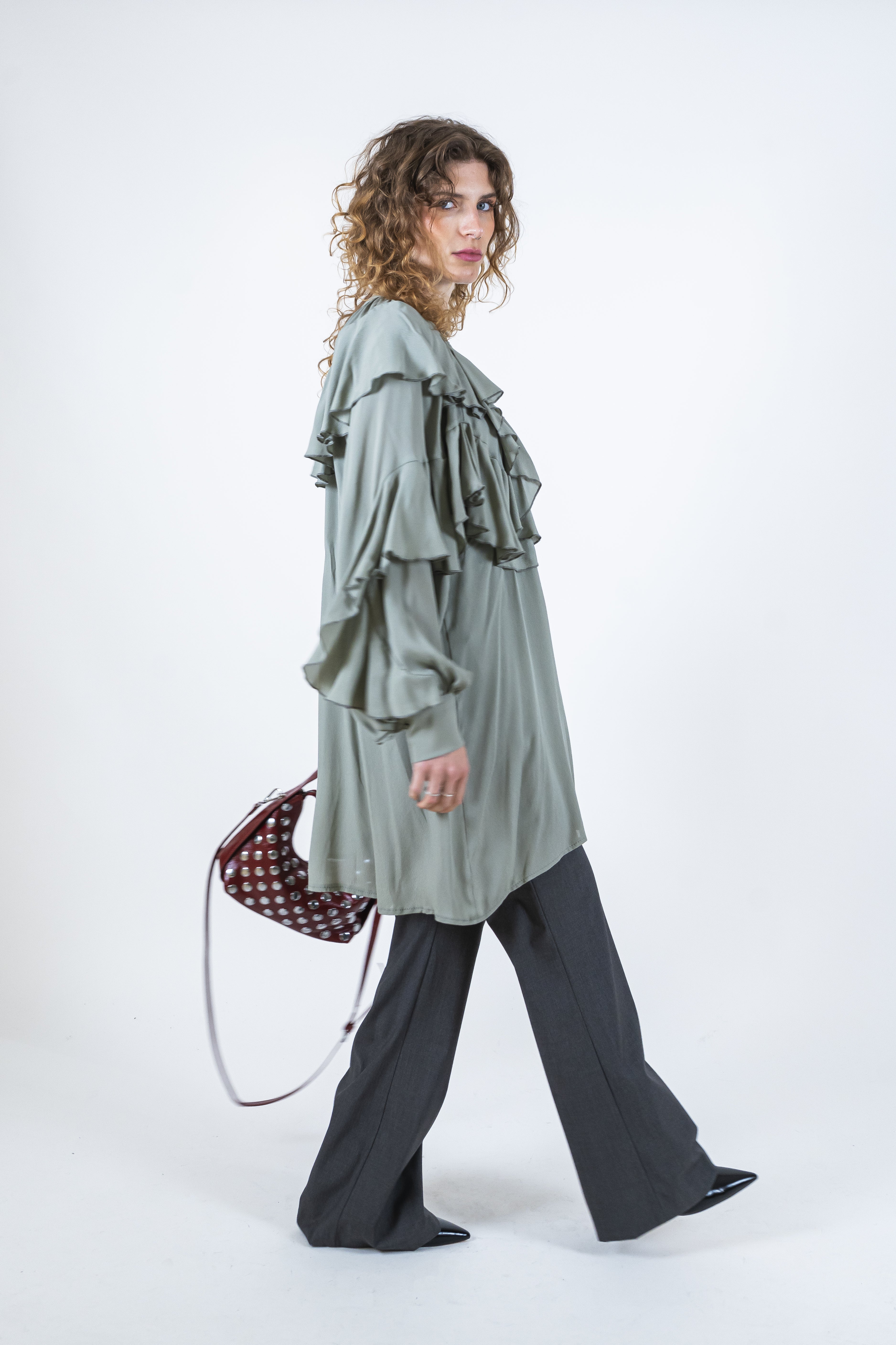 Pantalone flare antracite