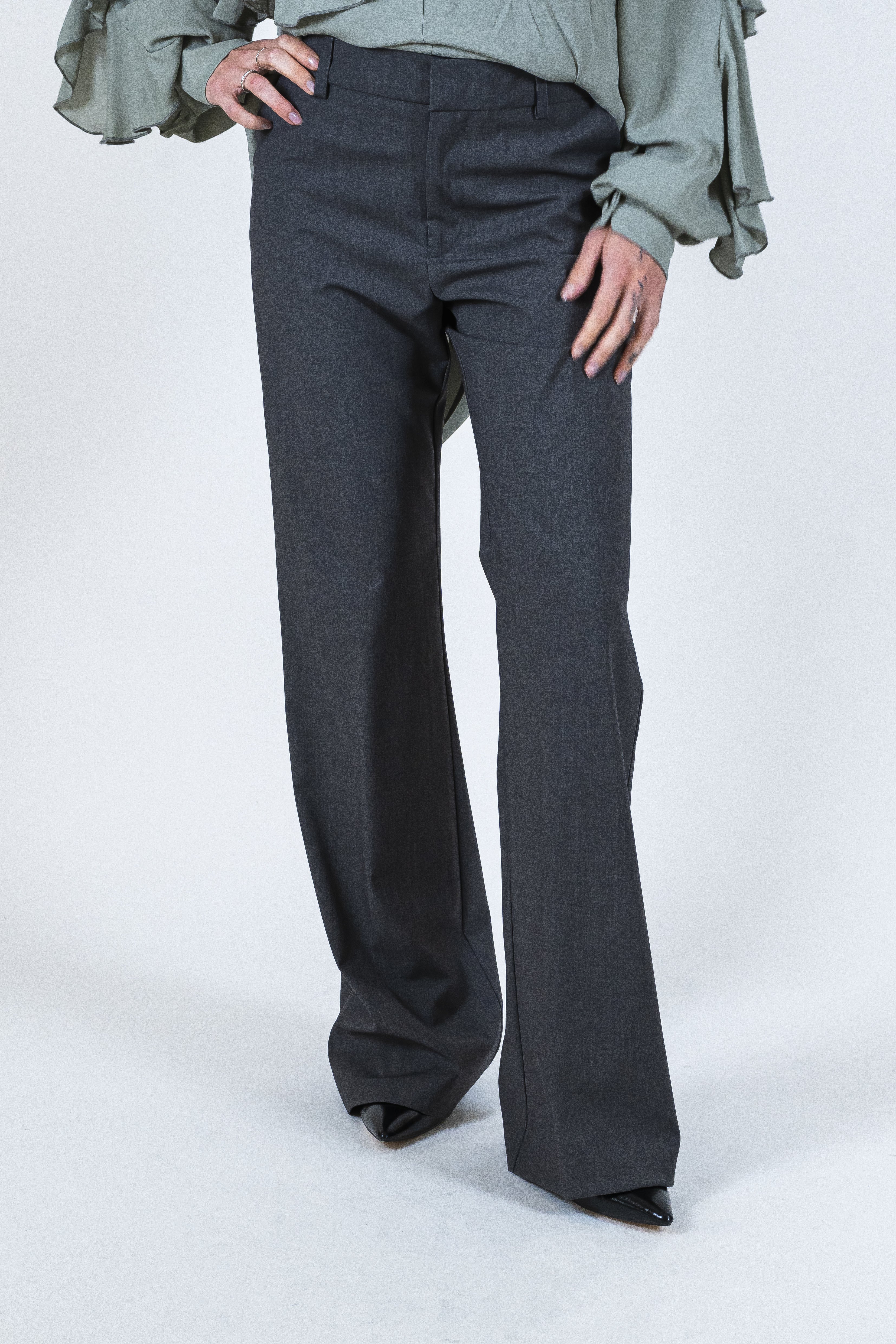 Pantalone flare antracite