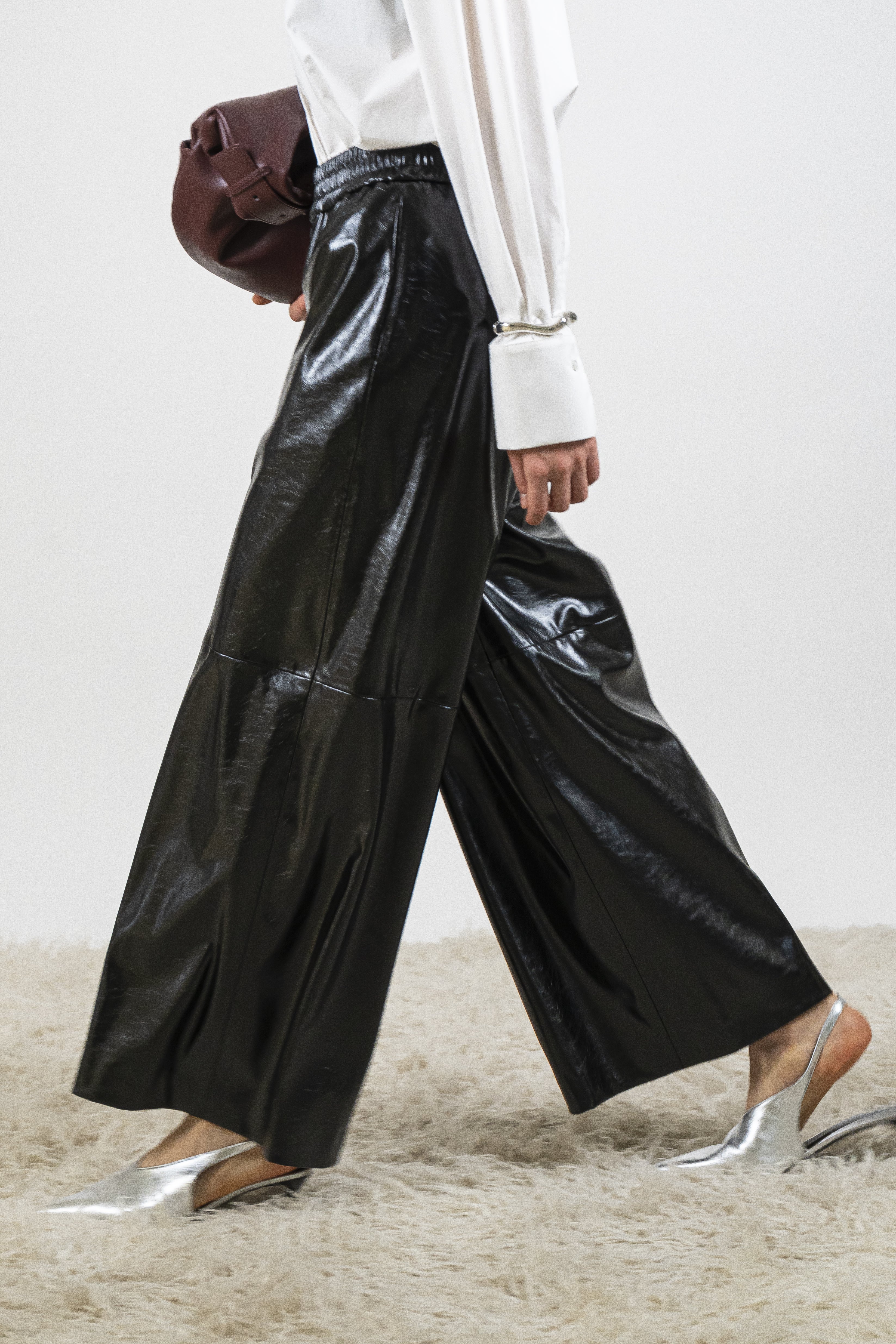 Pantalone ecopelle nero