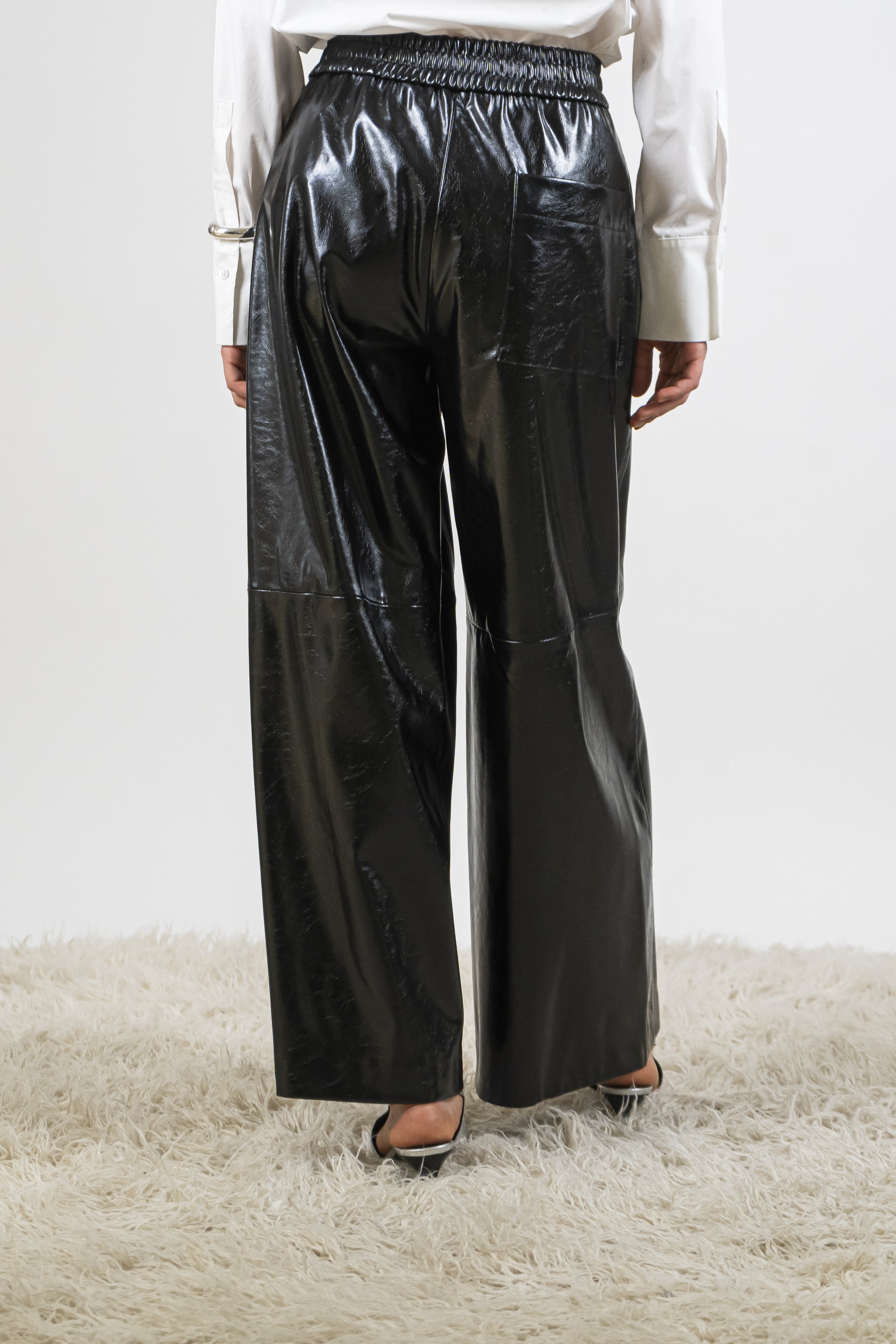 Pantalone ecopelle nero