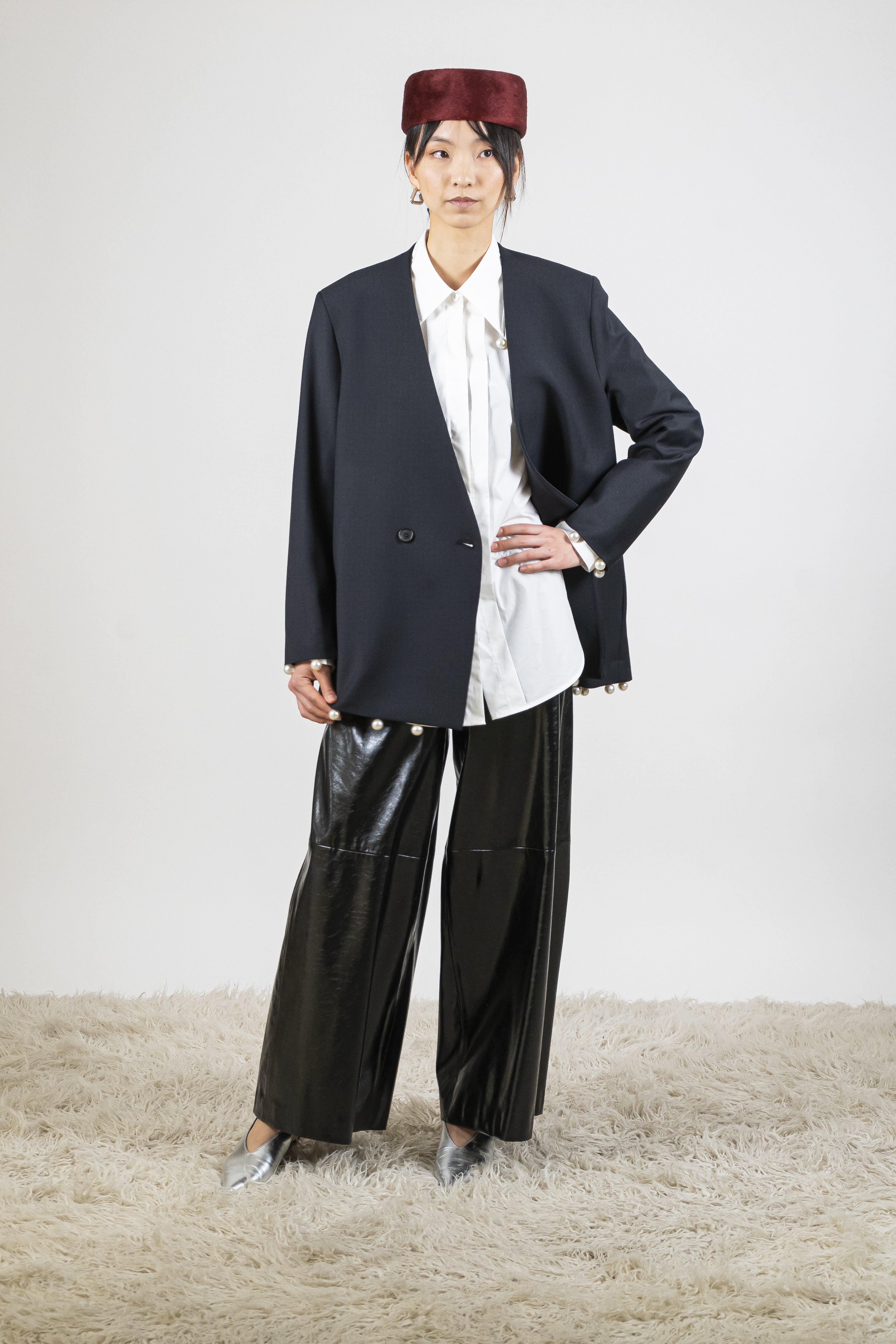 Pantalone ecopelle nero