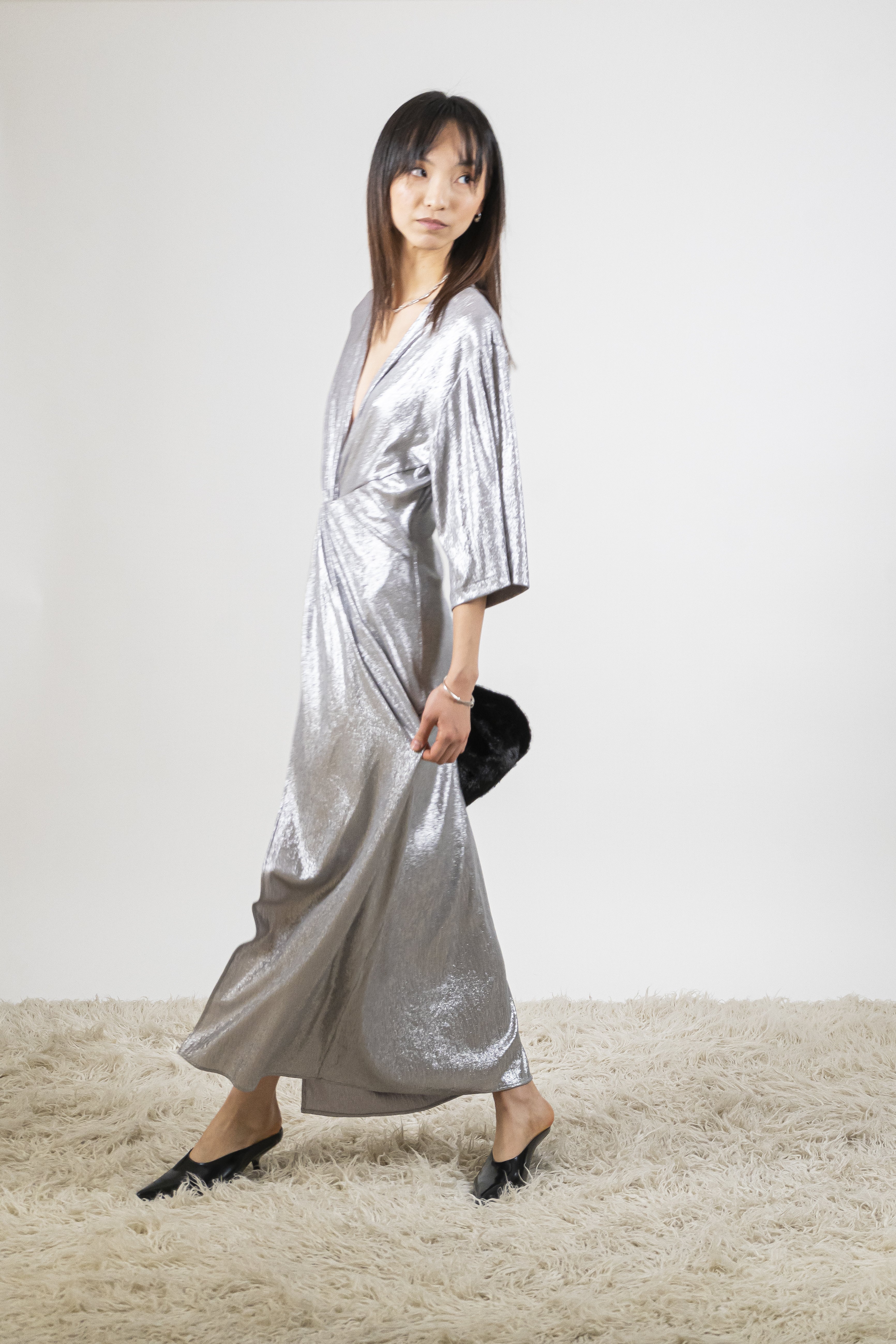 Abito laminato argento