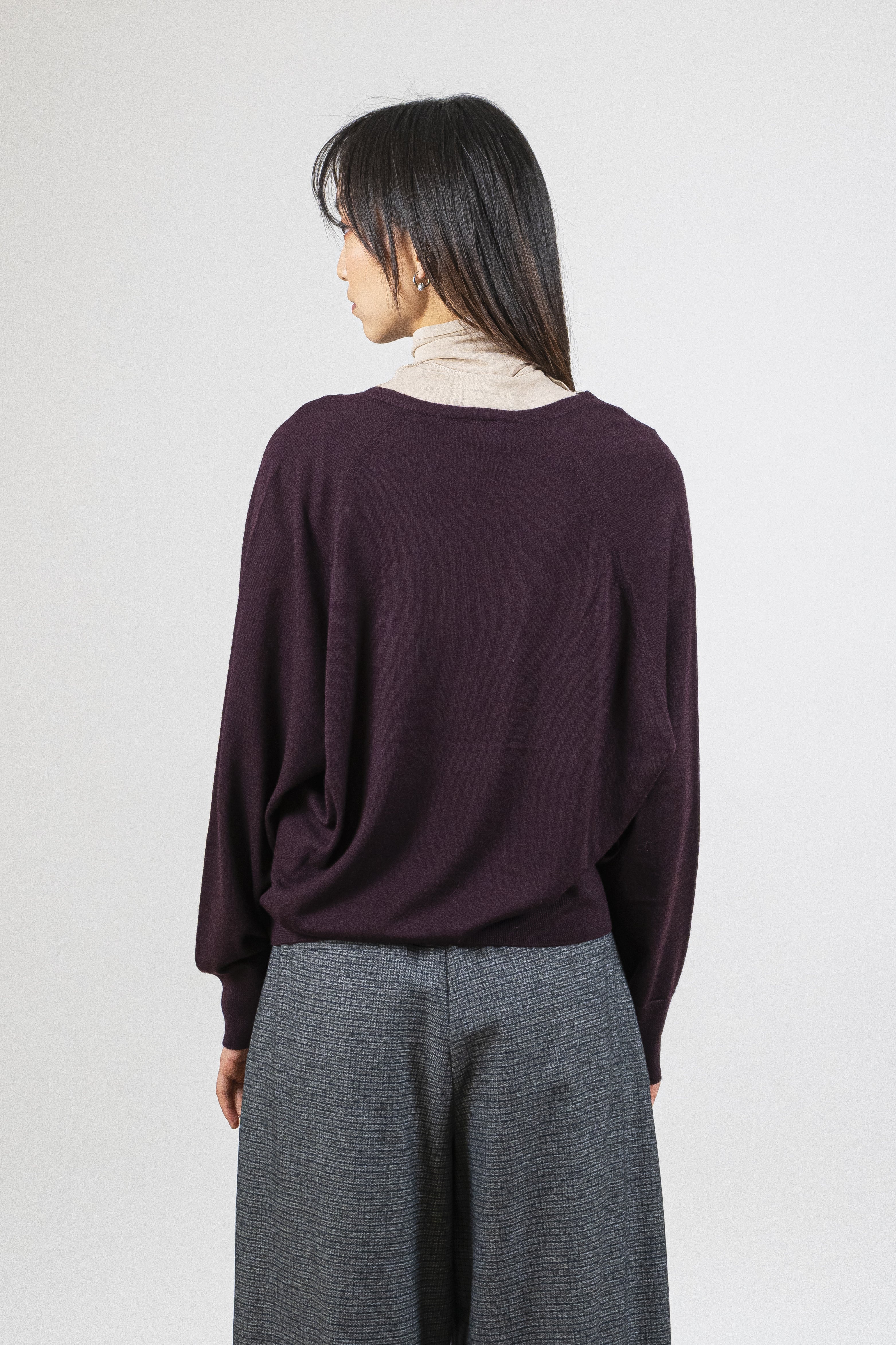 Maglia sciarpetta mosto