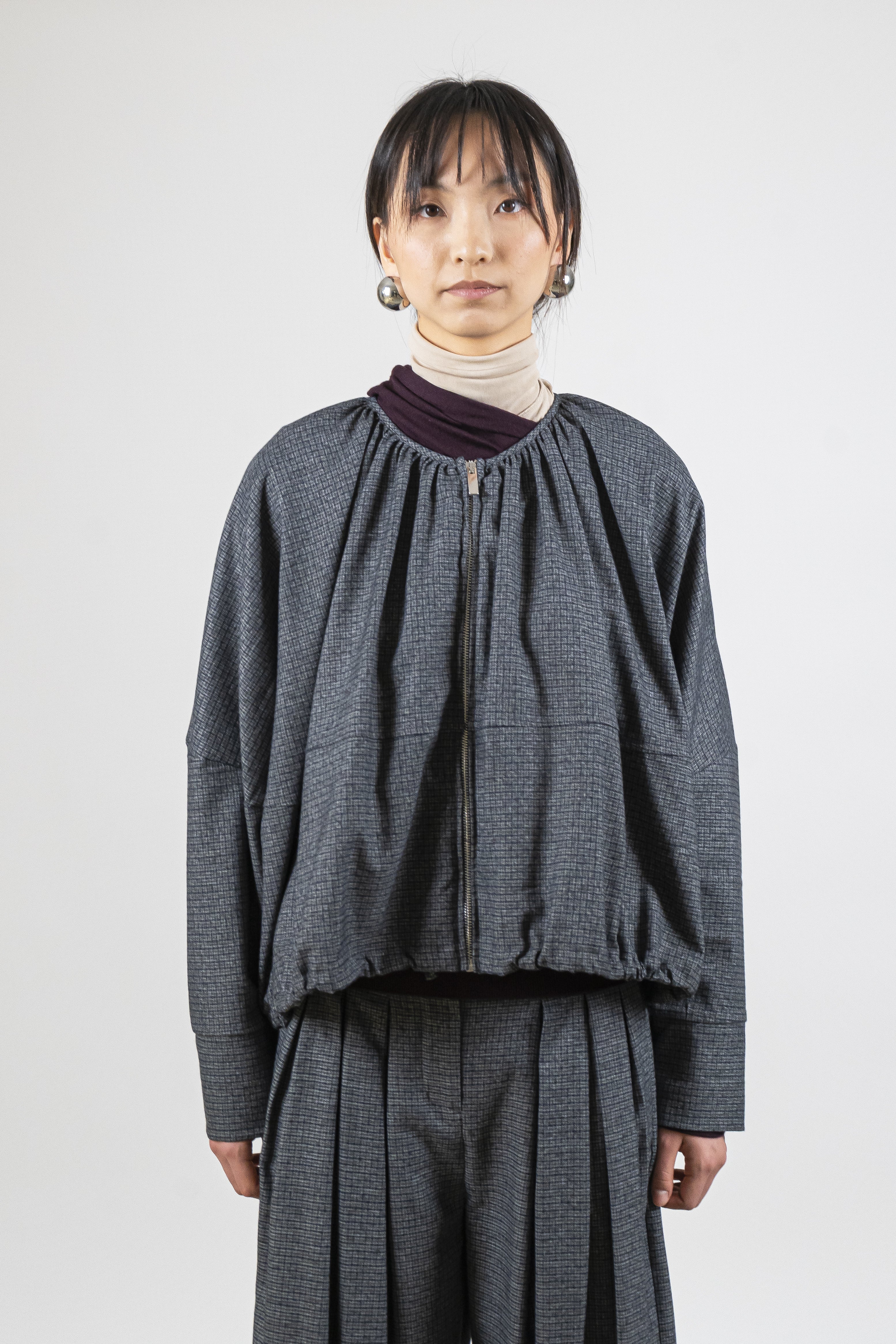 Bomber arricciato greyblue