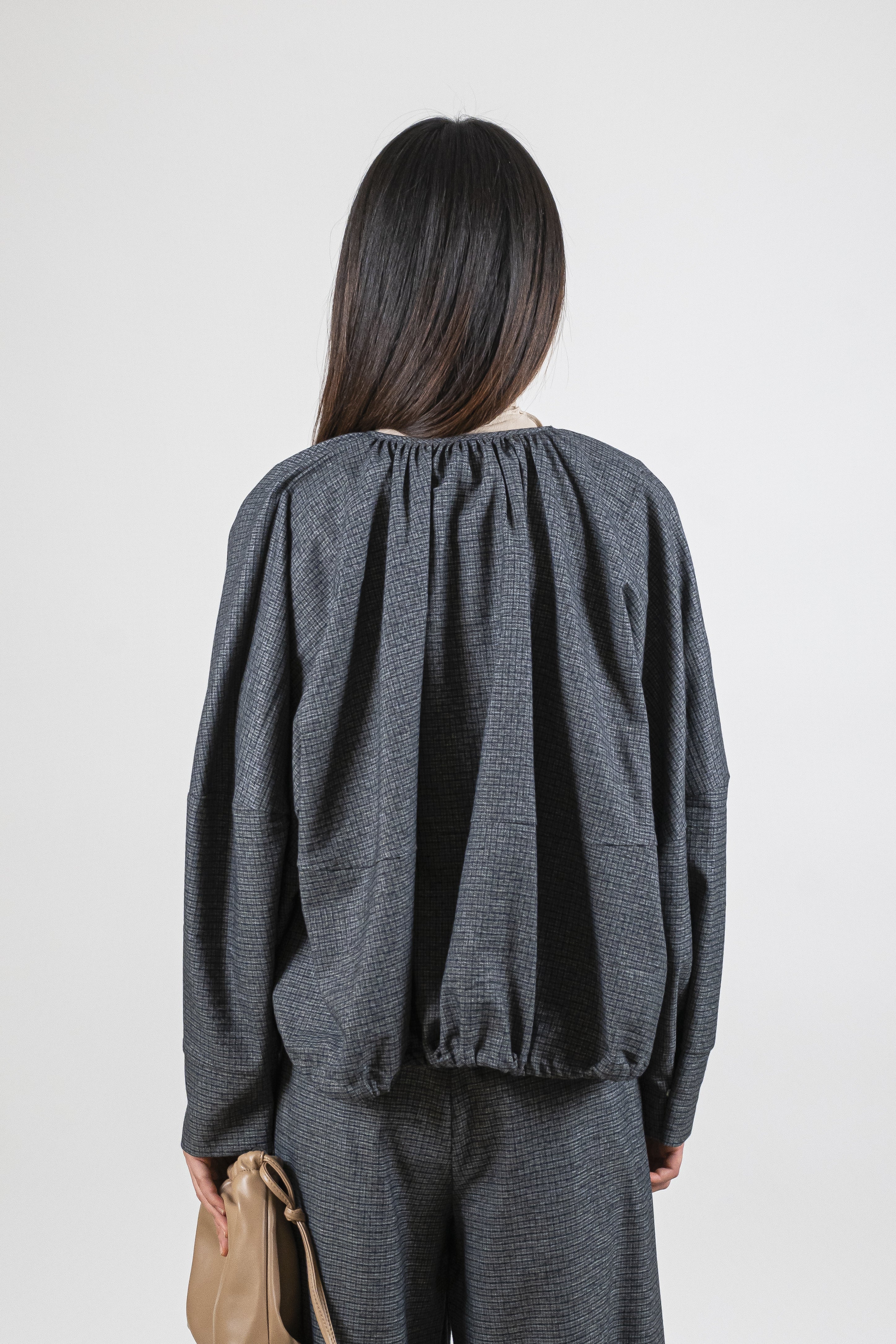 Bomber arricciato greyblue