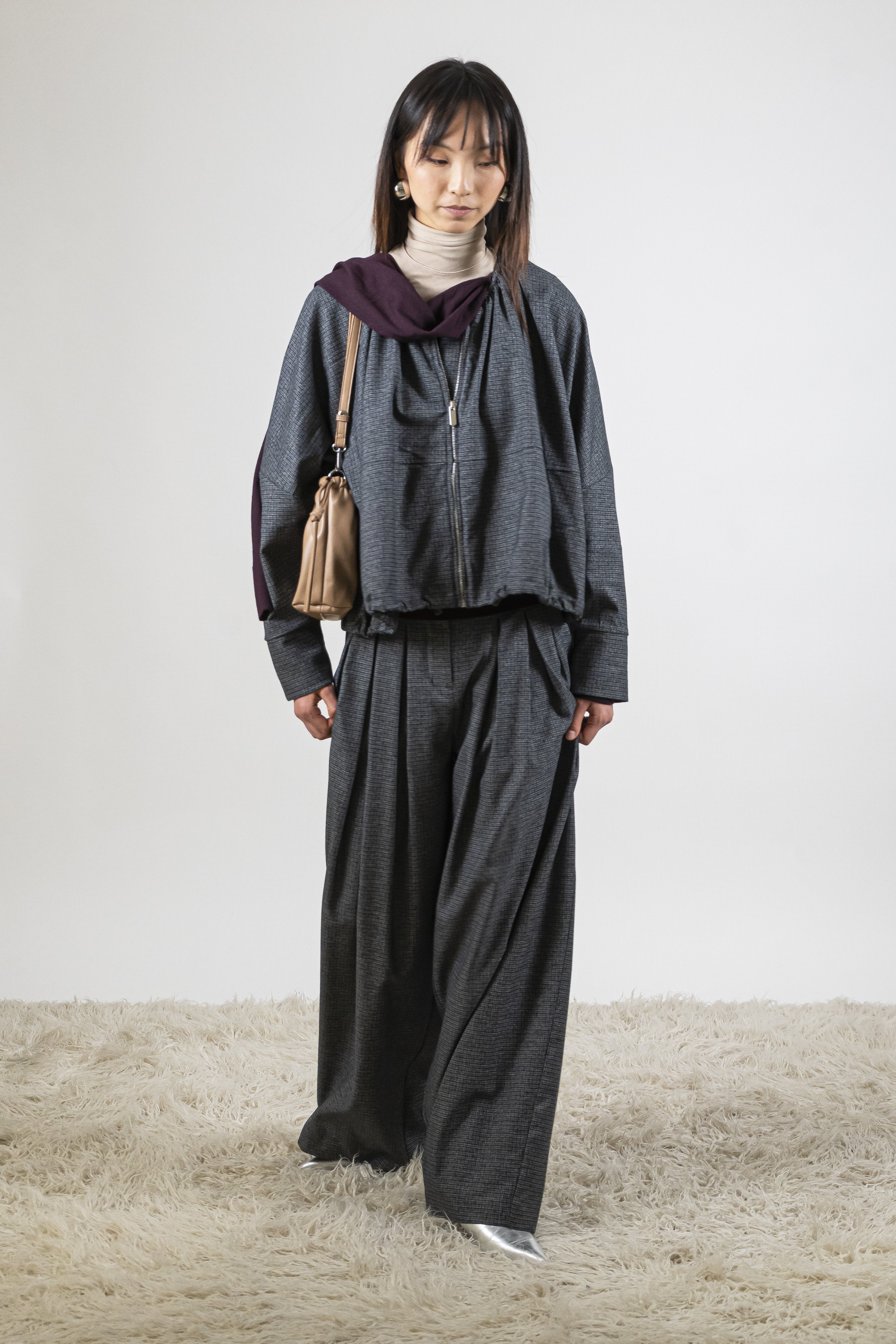 Bomber arricciato greyblue