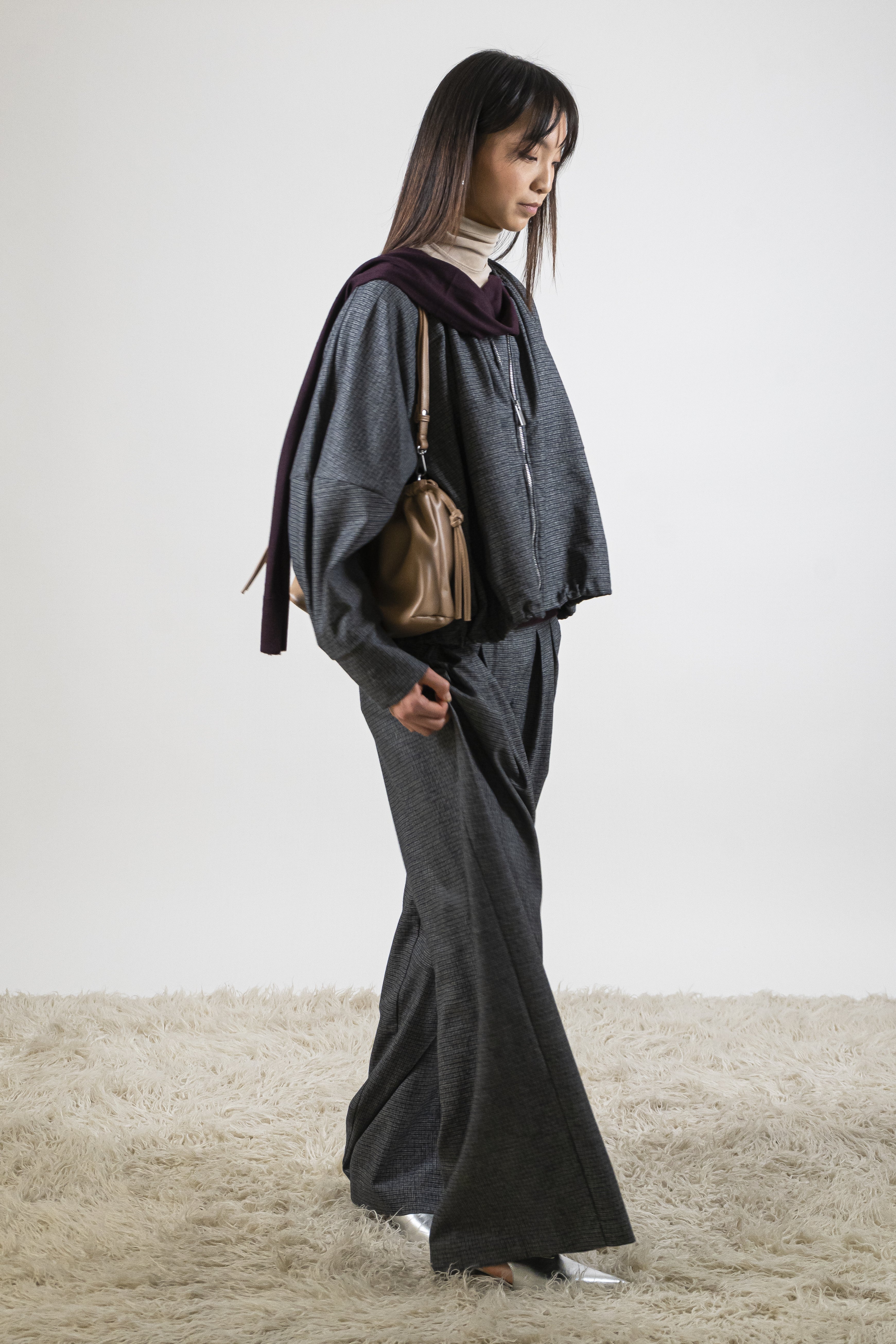 Bomber arricciato greyblue