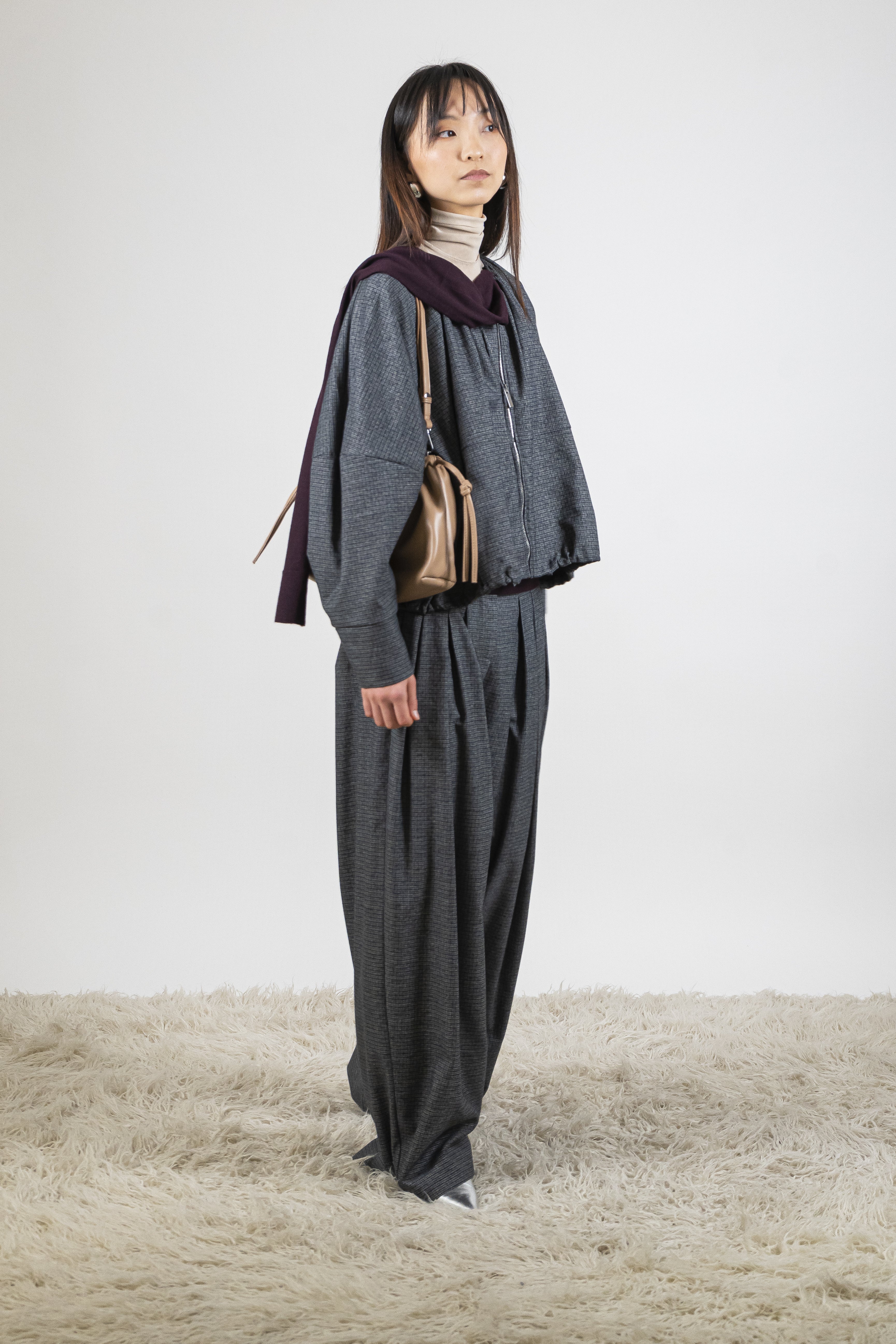 Bomber arricciato greyblue