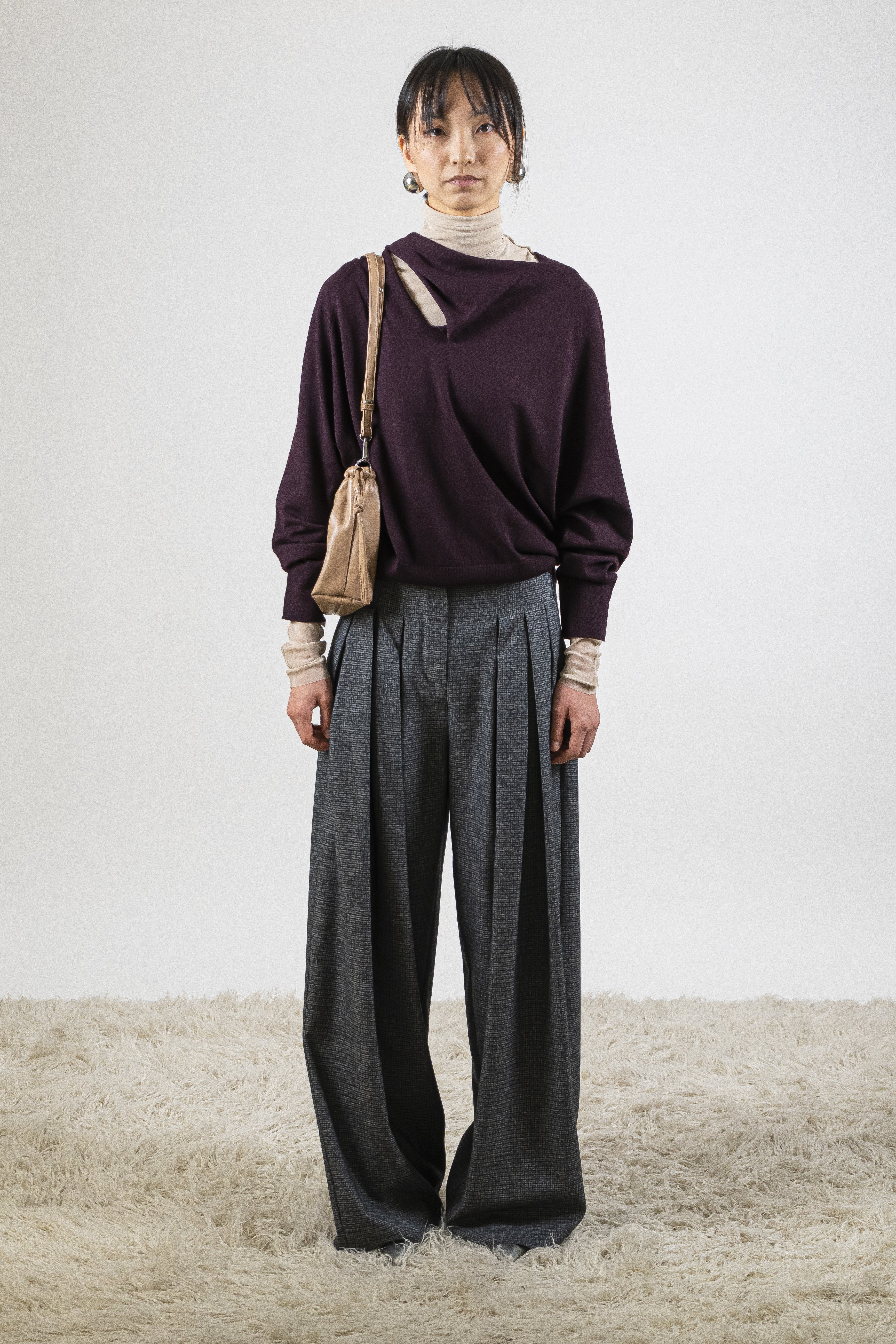 Maglia sciarpetta mosto