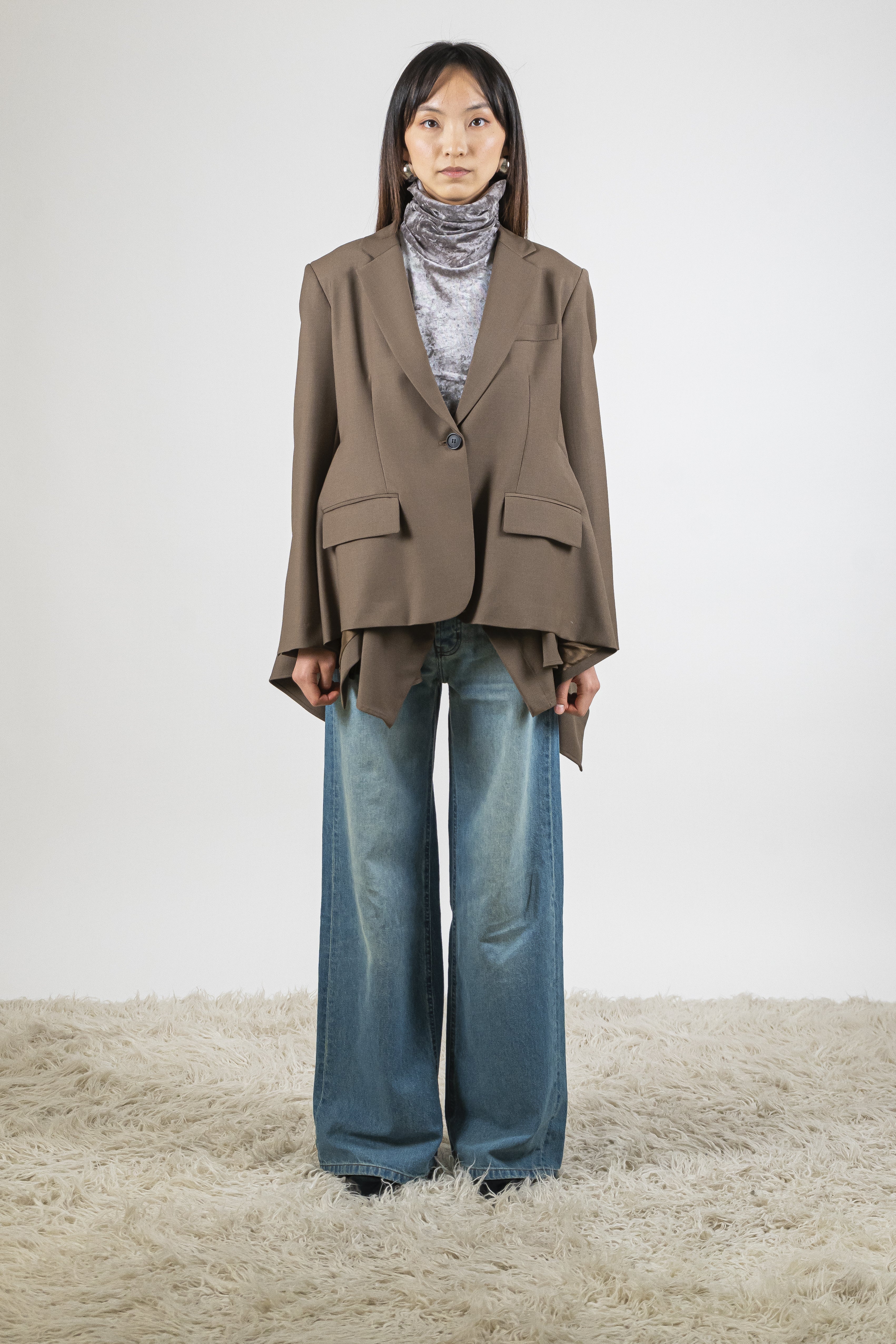 Giacca sfiancata olivine