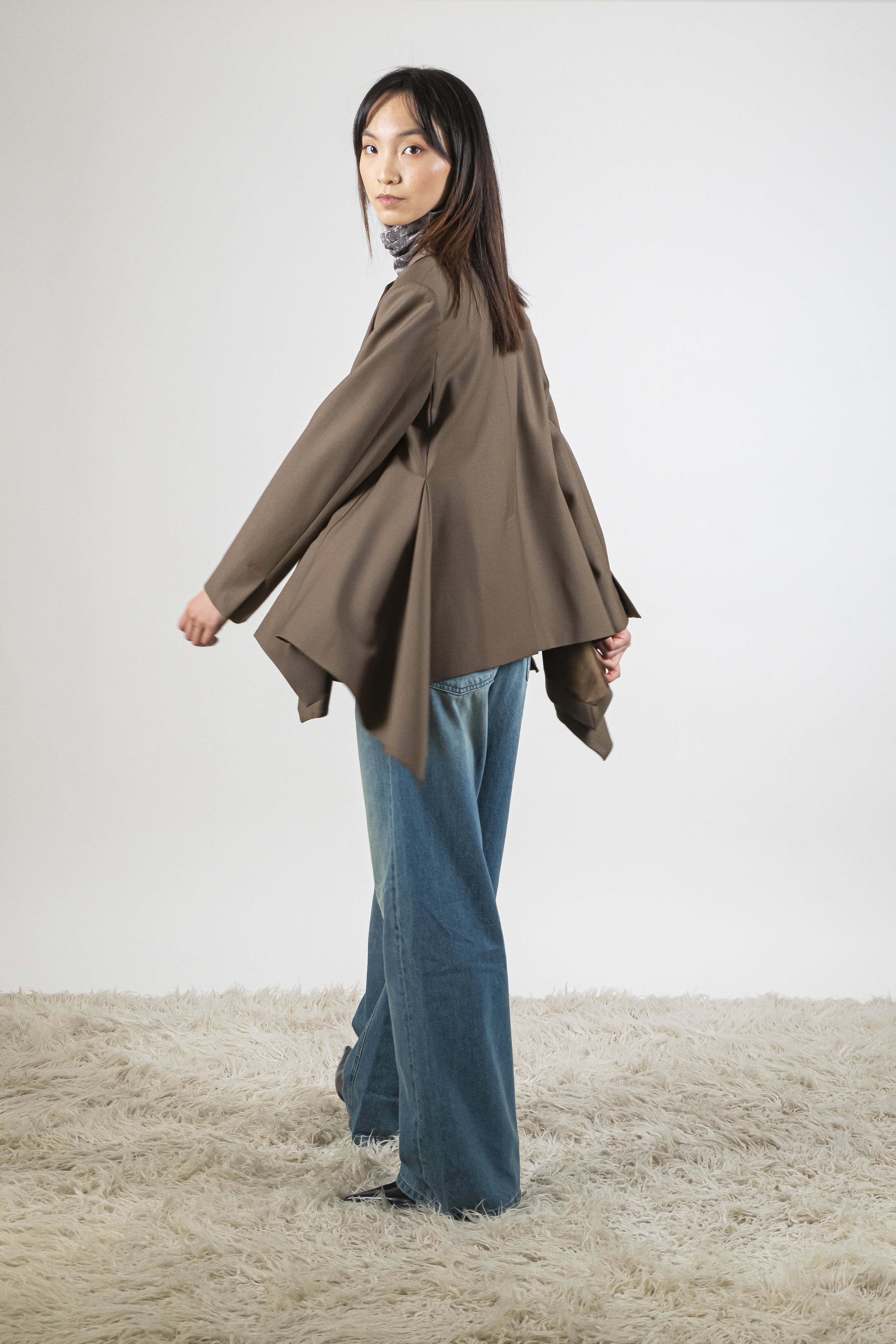 Giacca sfiancata olivine