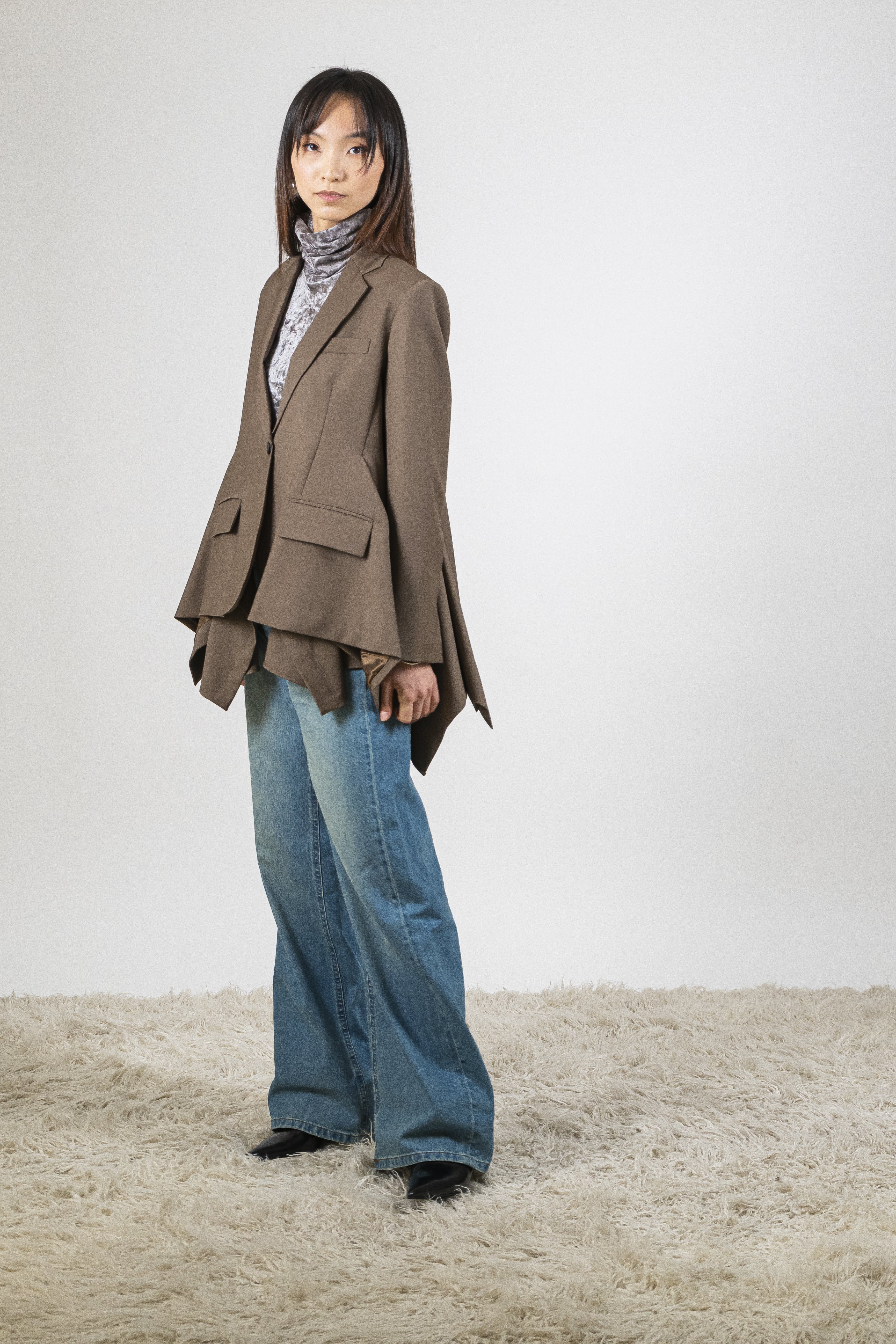 Giacca sfiancata olivine