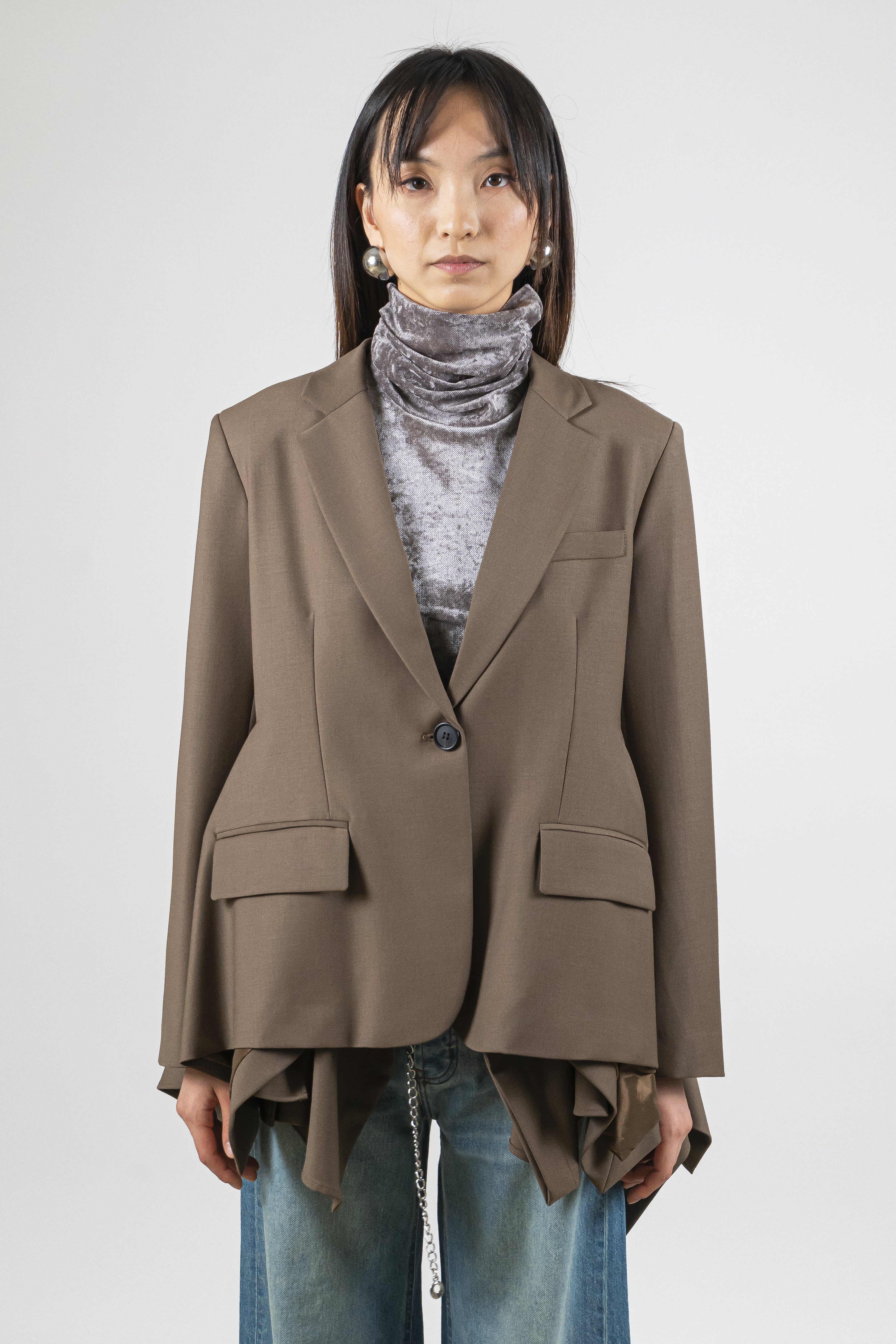 Giacca sfiancata olivine