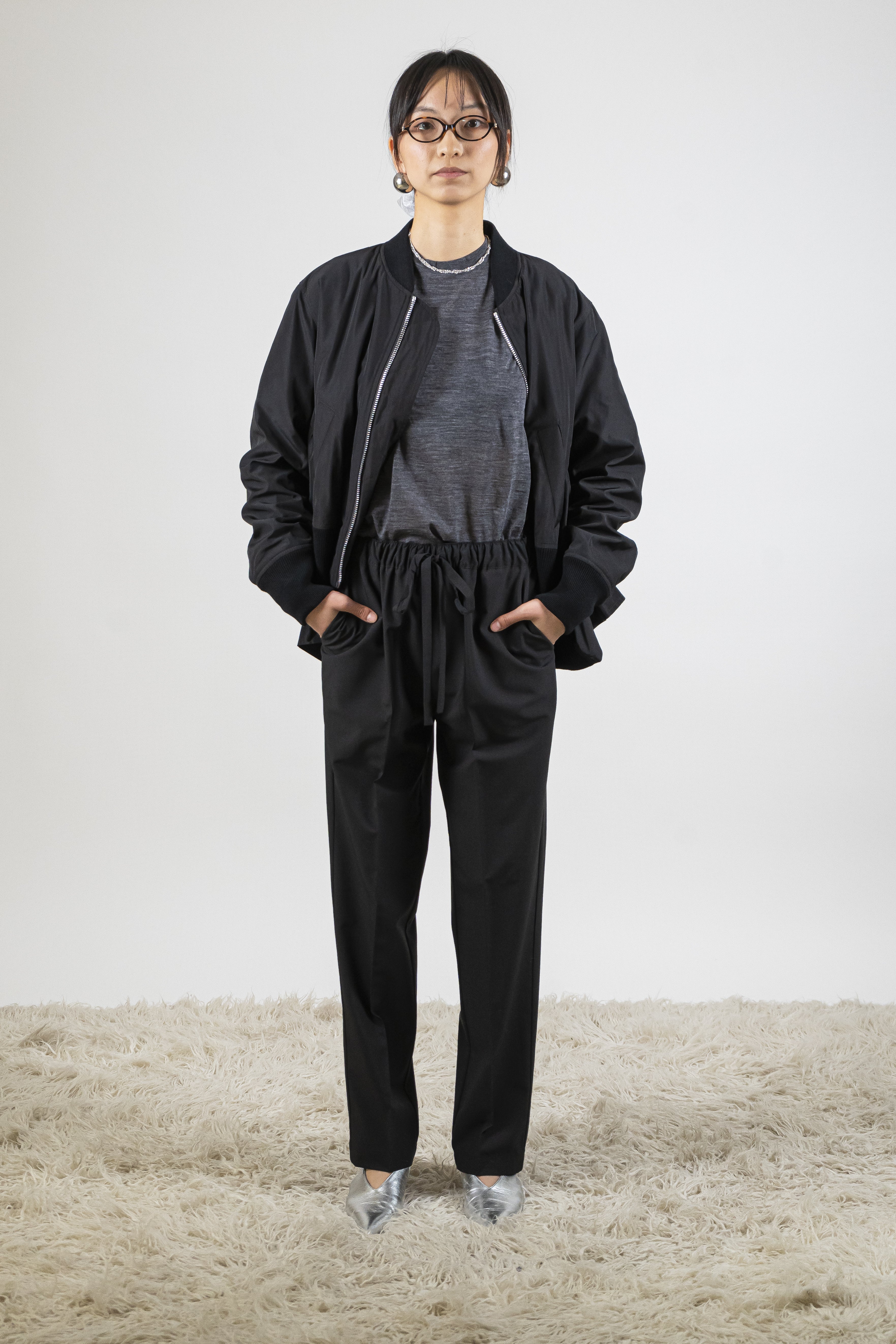 Pantalone coulisse nero