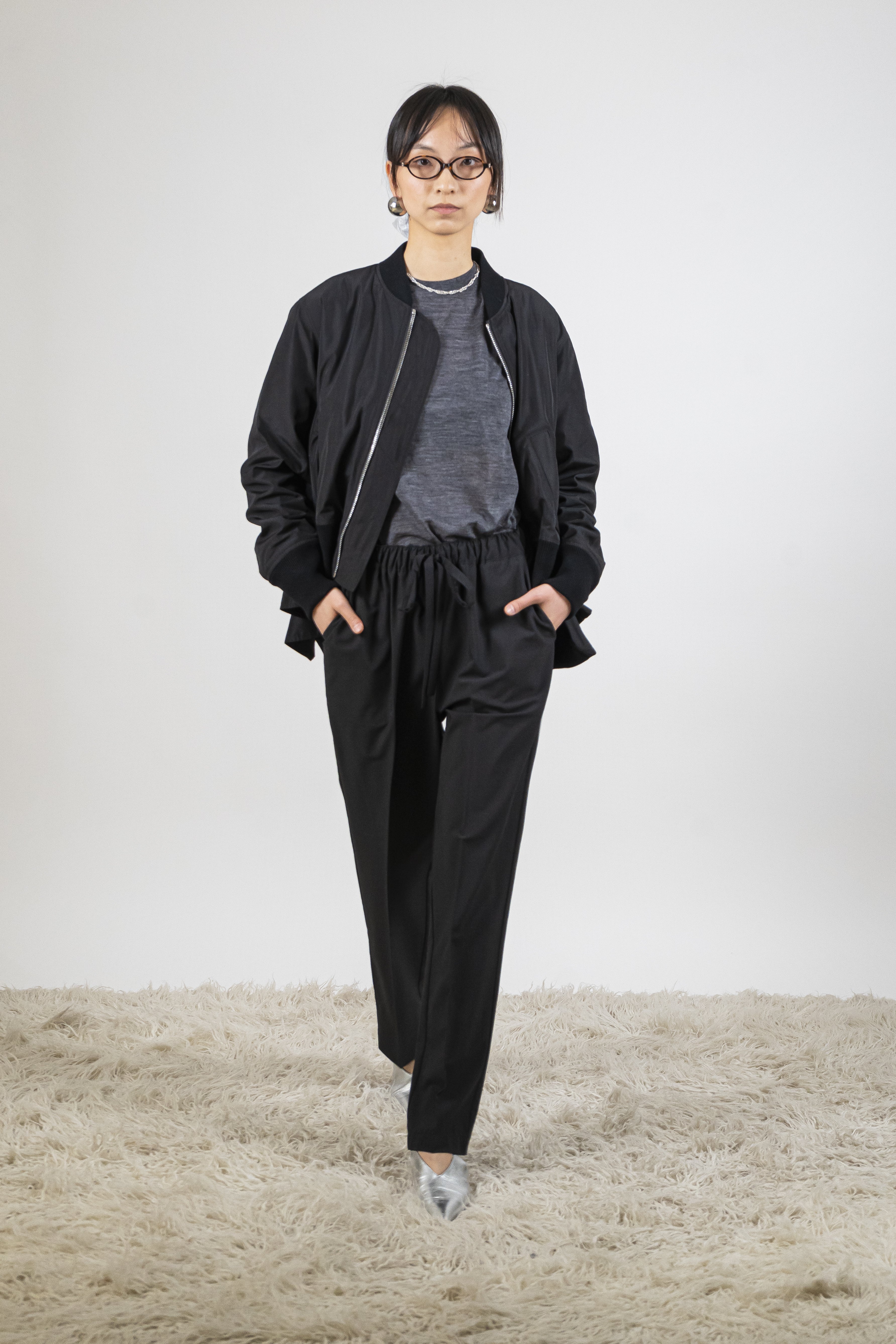 Pantalone coulisse nero