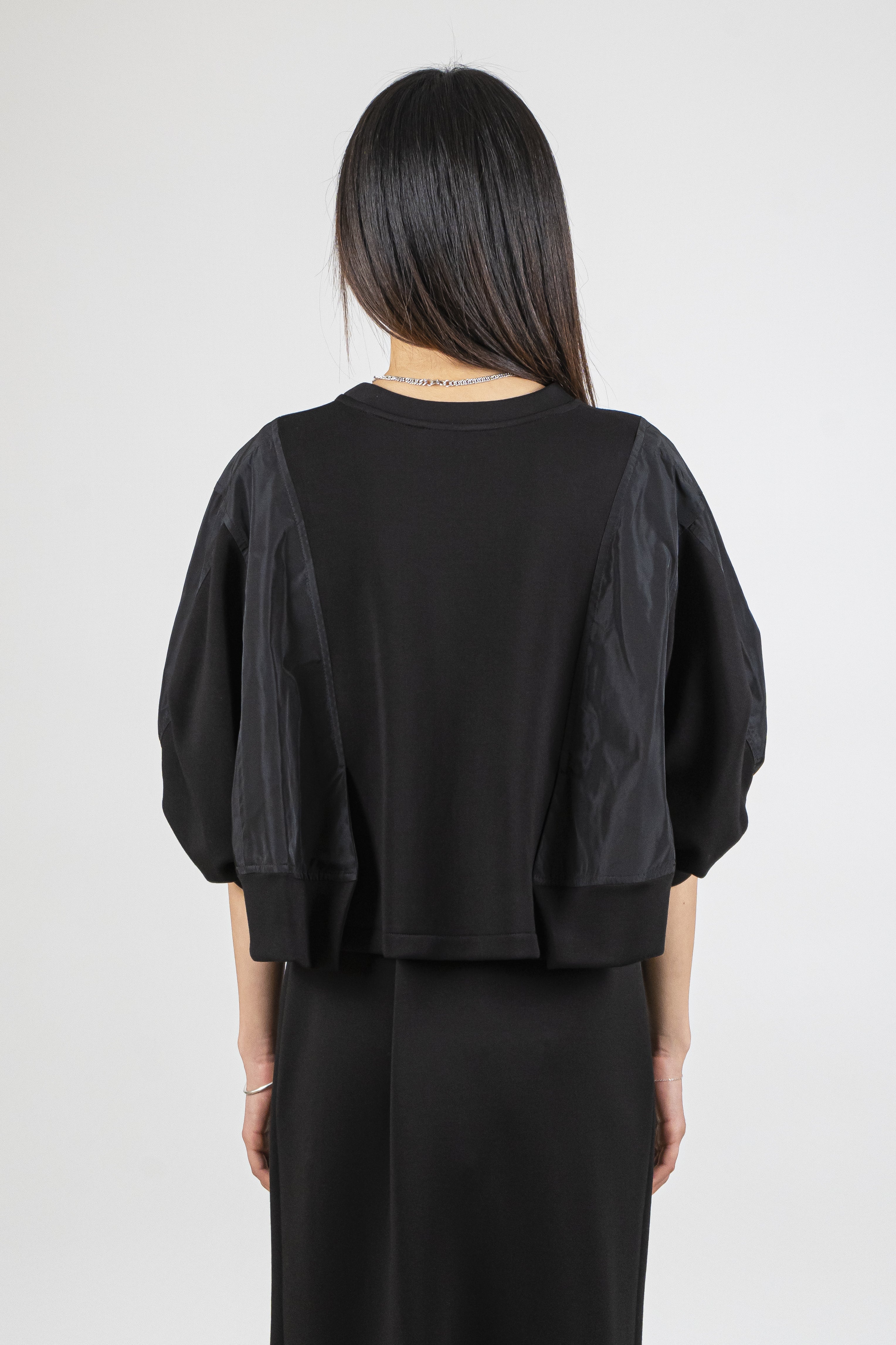 Felpa bimateriale nero