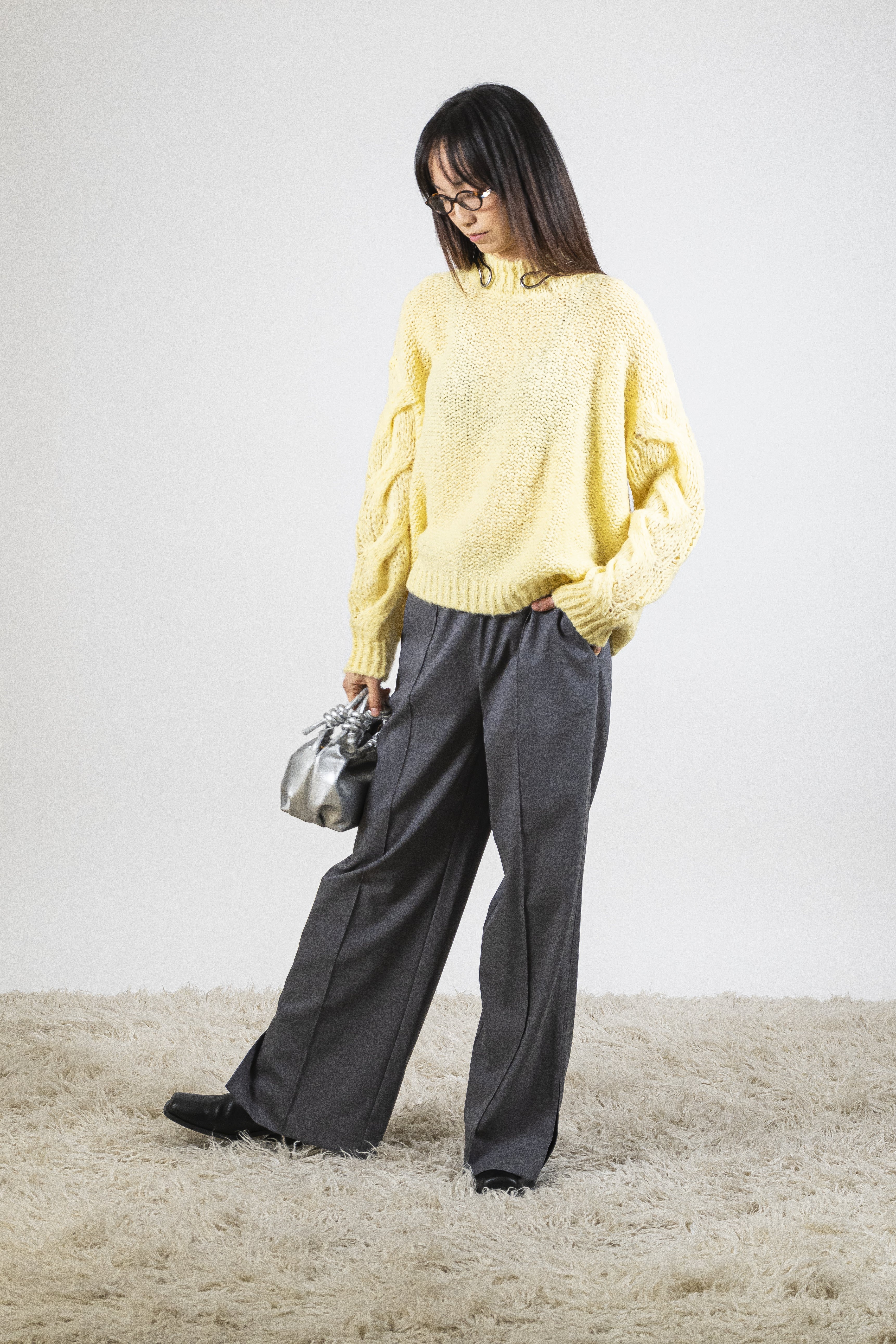 Pantalone spacco pewter