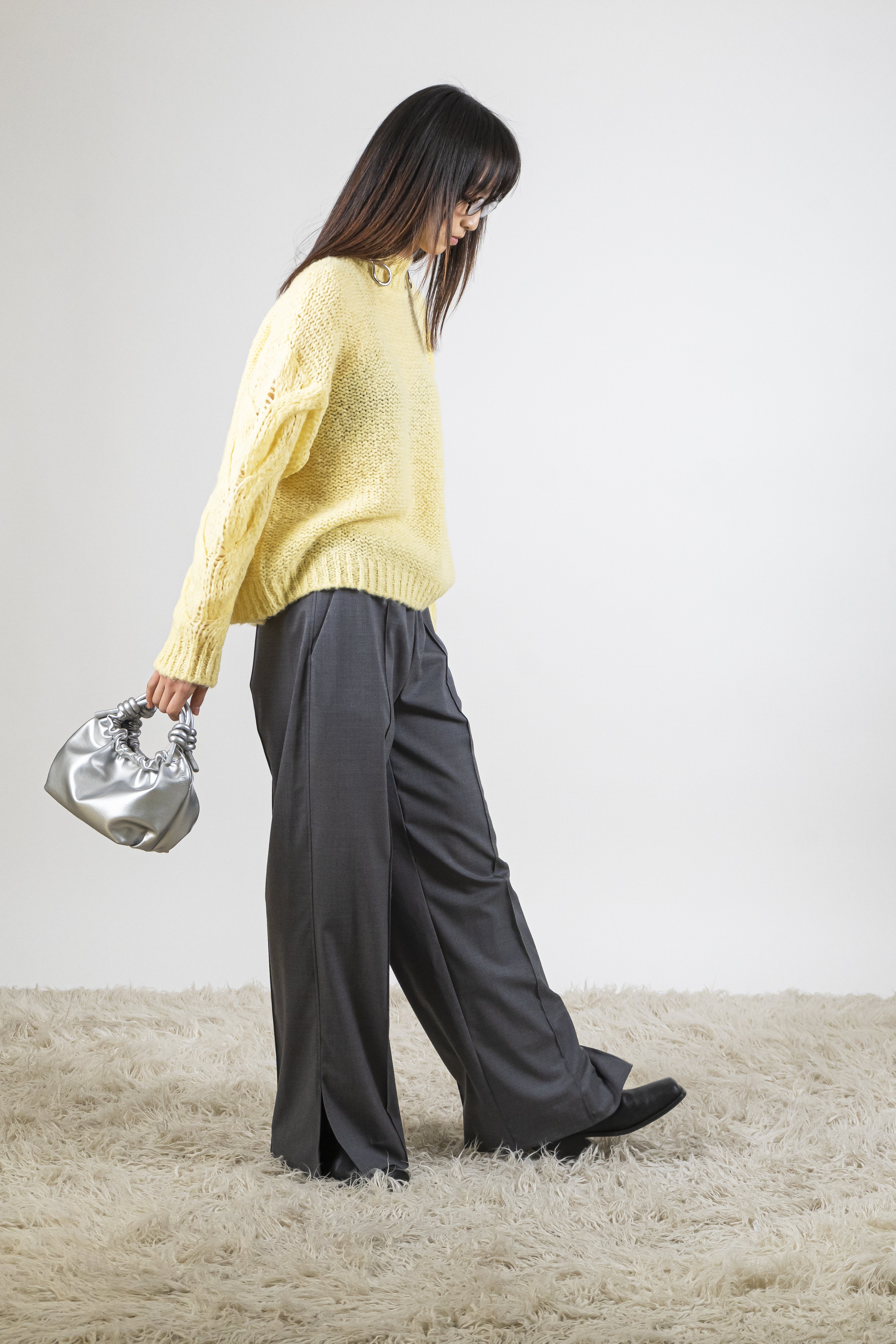 Pantalone spacco pewter